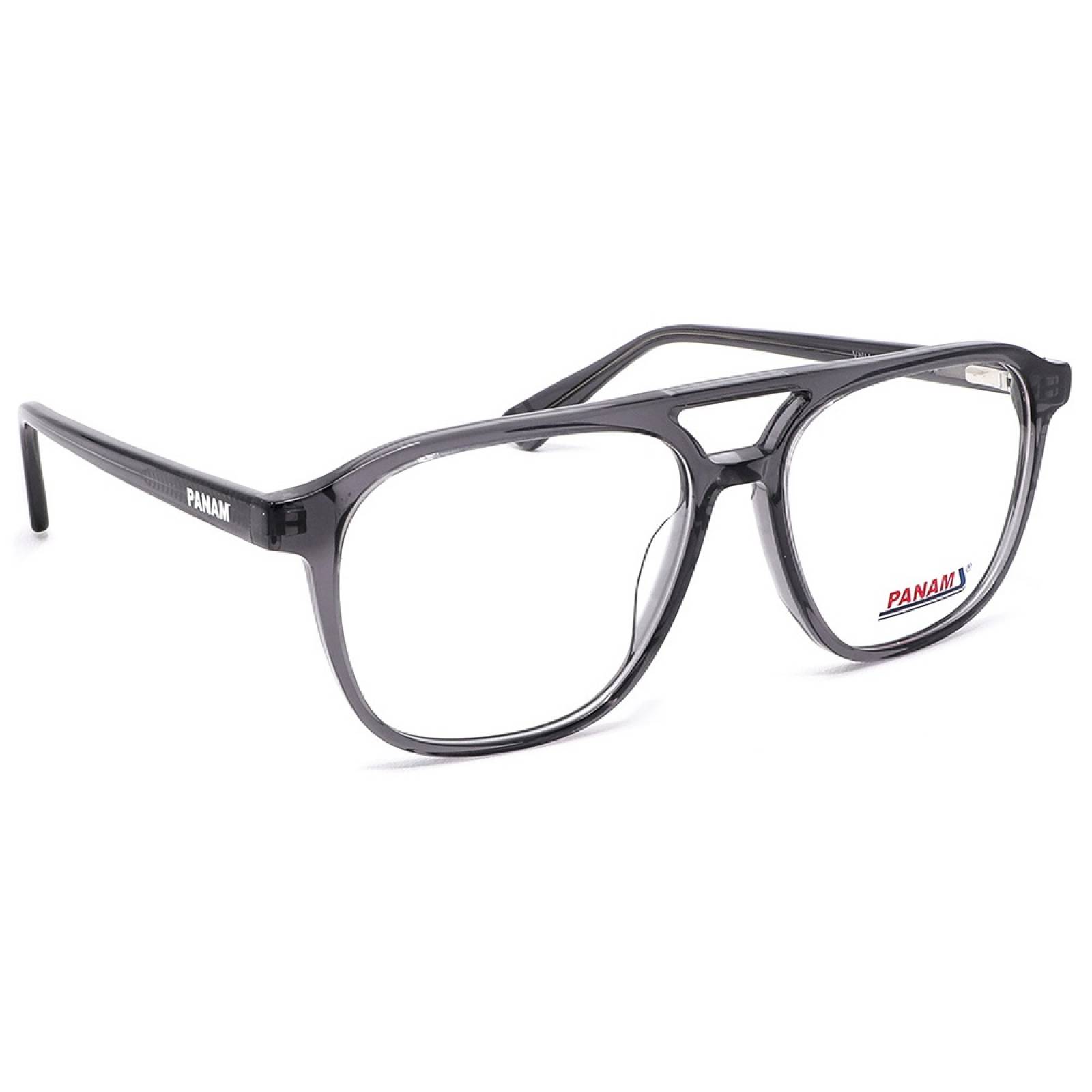 Lentes Oftálmicos Hombre Forma Cuadrada Acetato Gris Transparente Panam