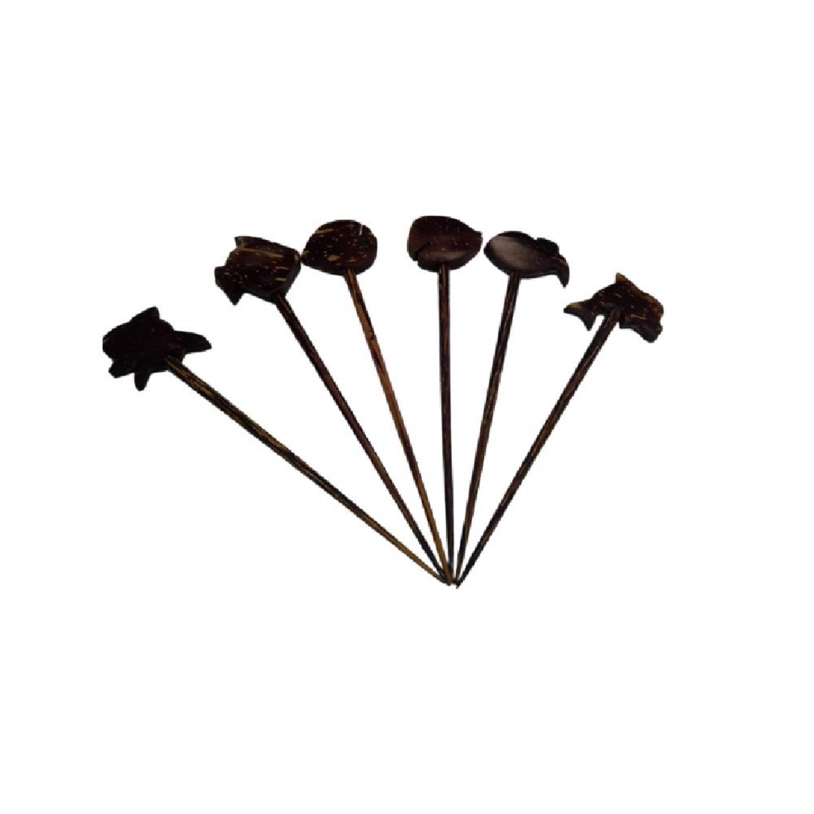 Juego 4 Piezas Bamboo Botanero Peces Resistente Café Brang