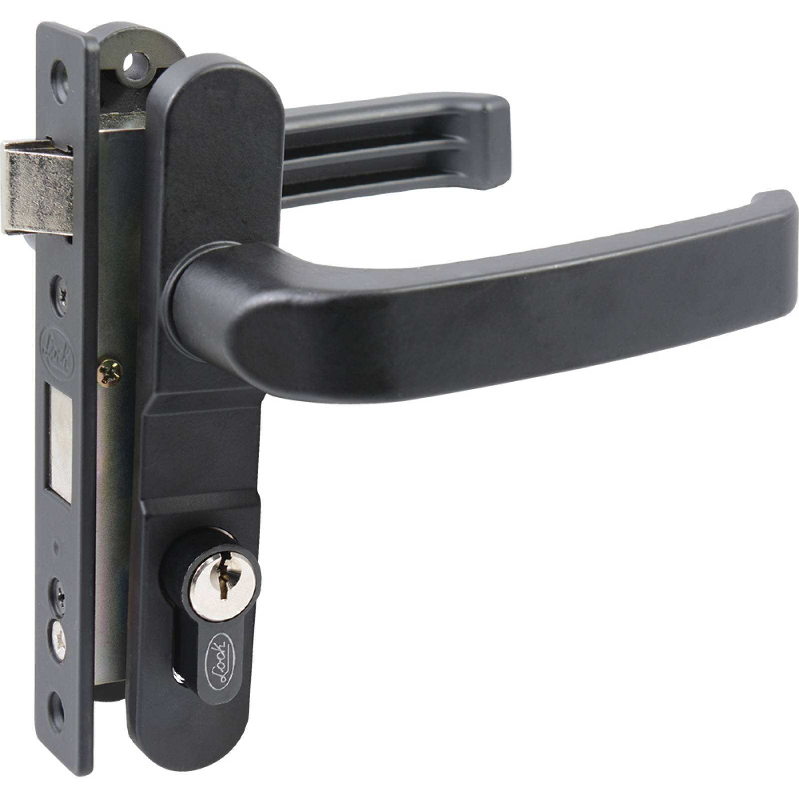 Cerradura Robusta Europea Negro Puerta Aluminio Lock