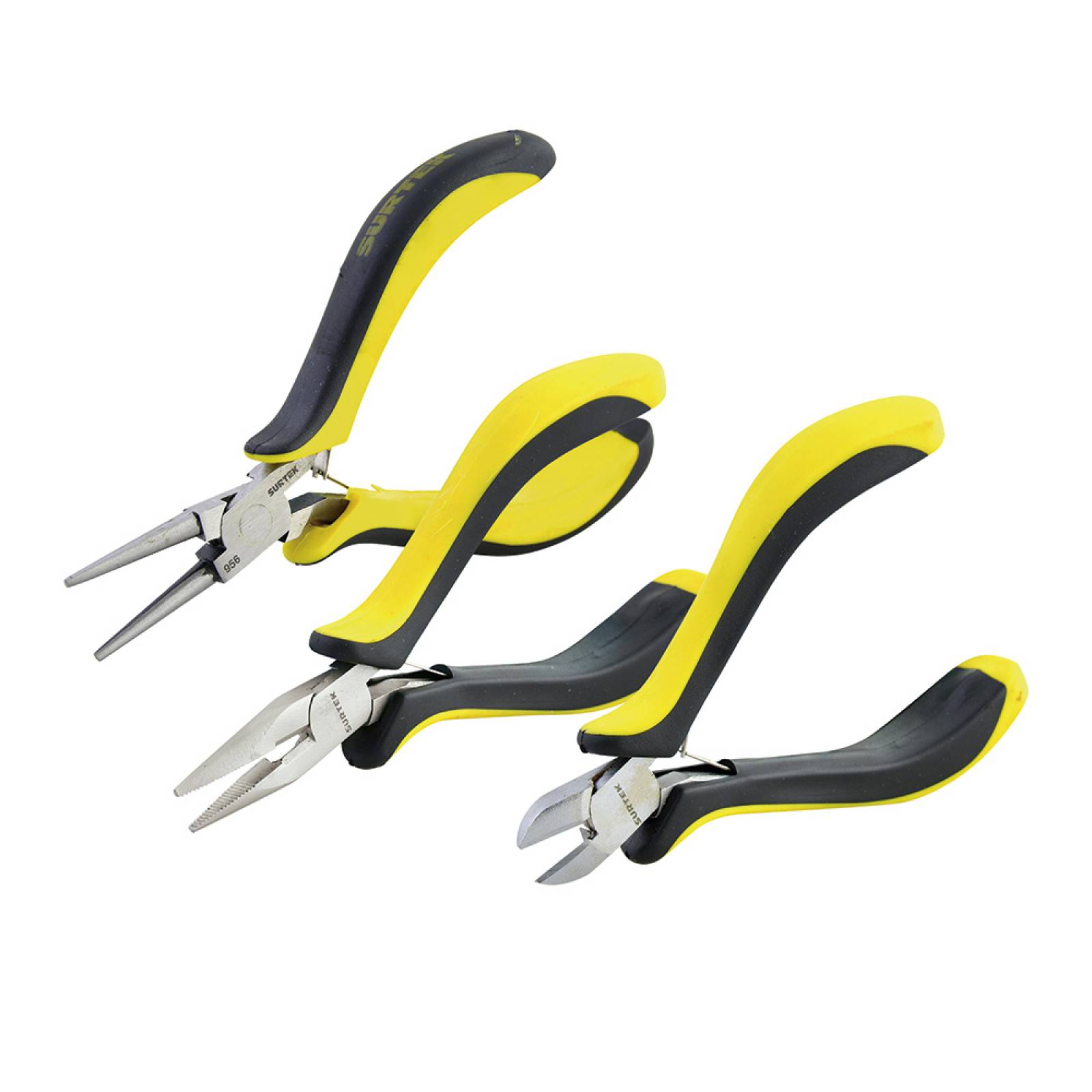 Juego 3 Mini Pinzas Mango Bimaterial Herramientas Surtek