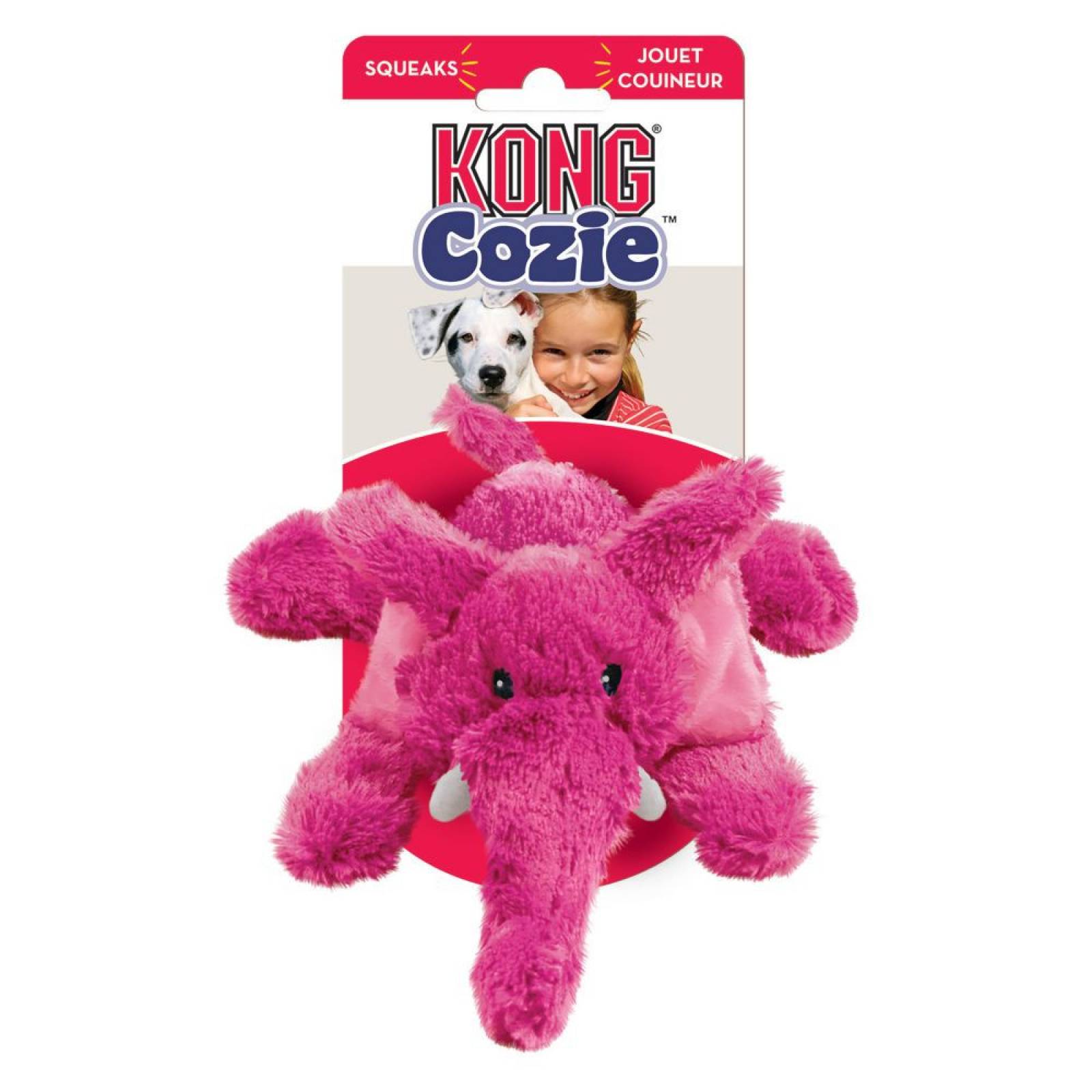 Juguete Peluche Elefante Elmer Mediano Rosa Perro Kong