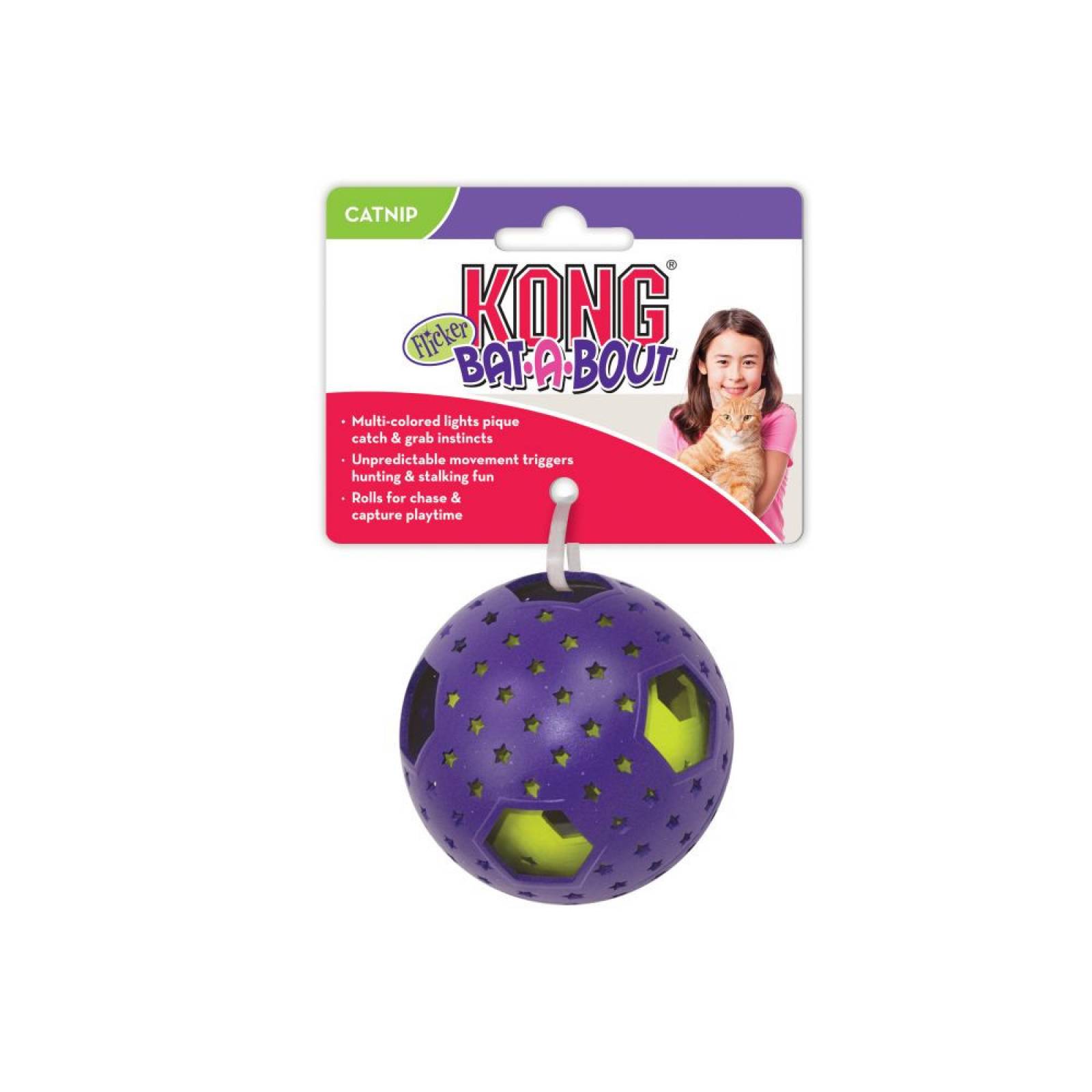 Juguete Pelota Luces Multicolores Catnip Morada Gato Kong