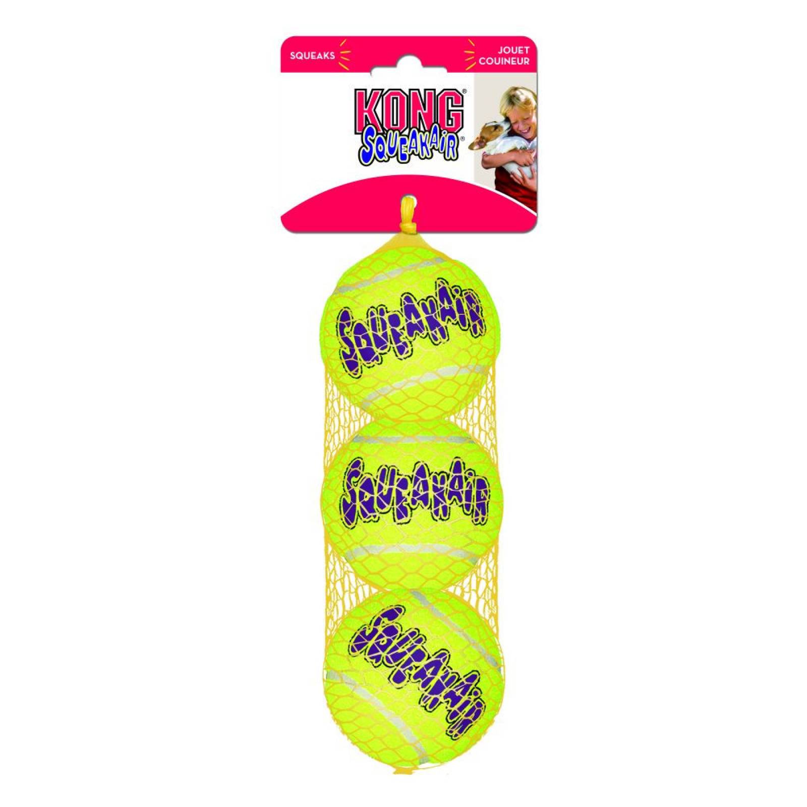 3 Pzas Pelotas Tenis Squeakair Chicas Juguetes Perro Kong