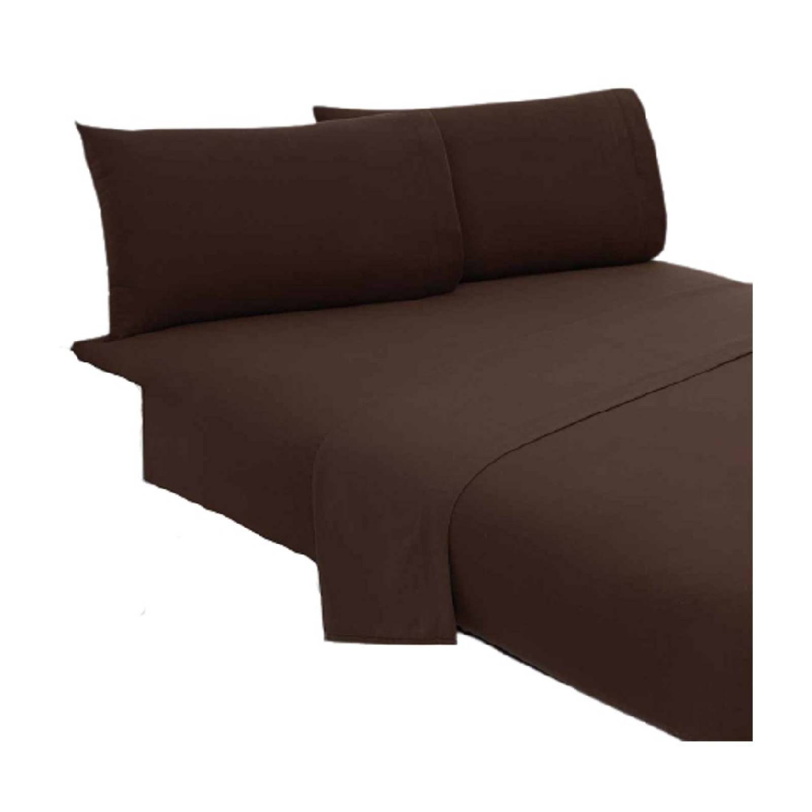 Juego Sábanas Bambú Cama Individual Ligero Café Concord