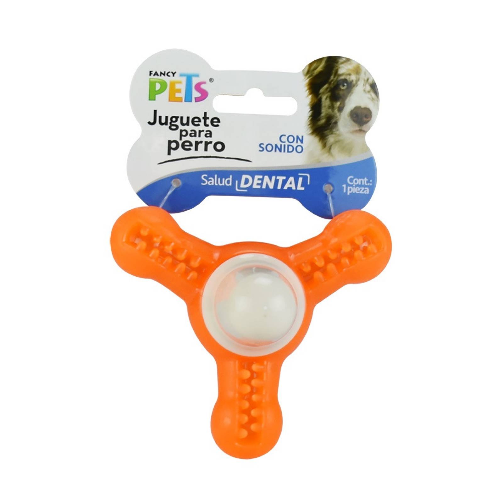 Juguete Matatena P/Perro Dental C/Sonido Naranja Fancy Pets