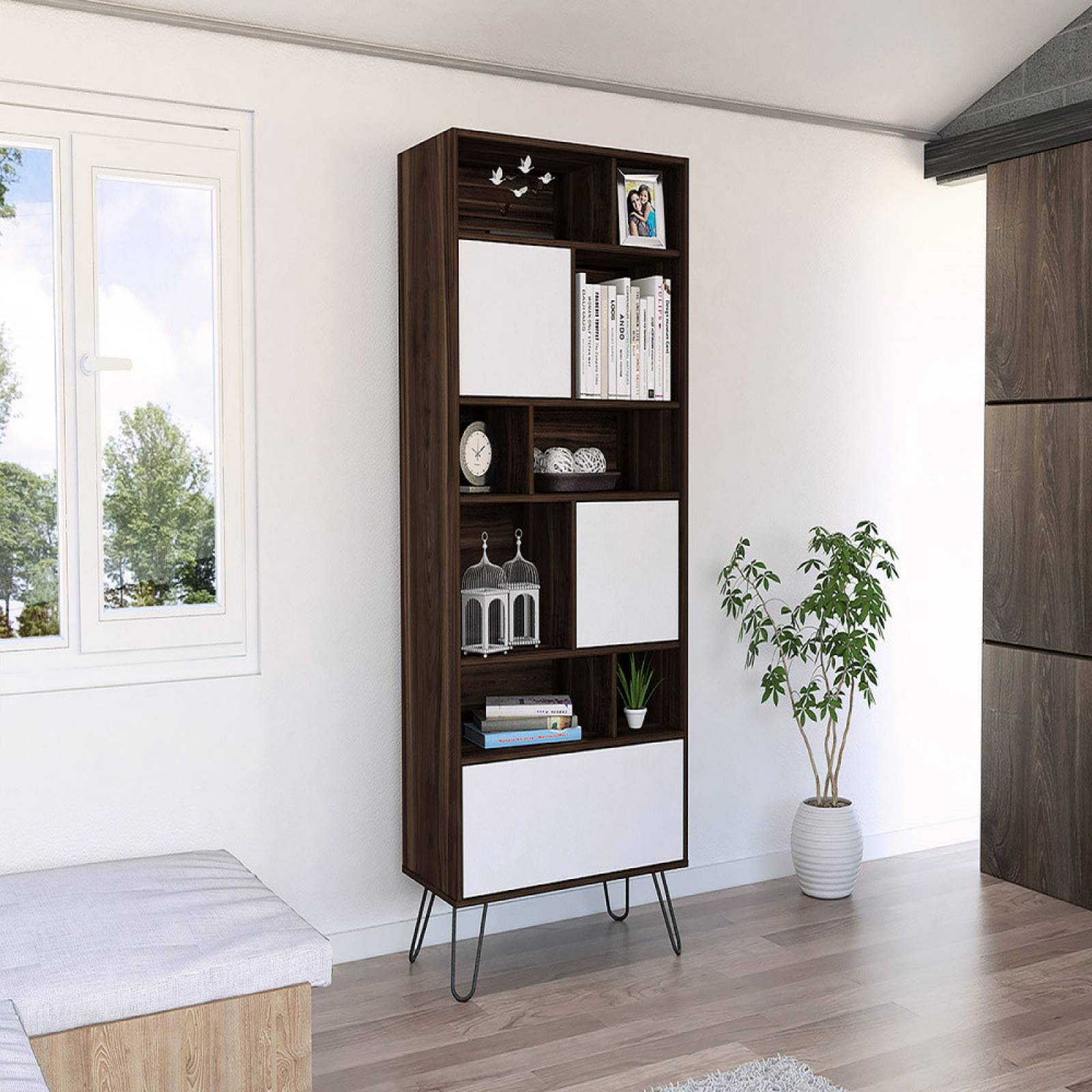 Librero Biblioteca Vassel 5 Repisas Melamina 15mm Excelsior