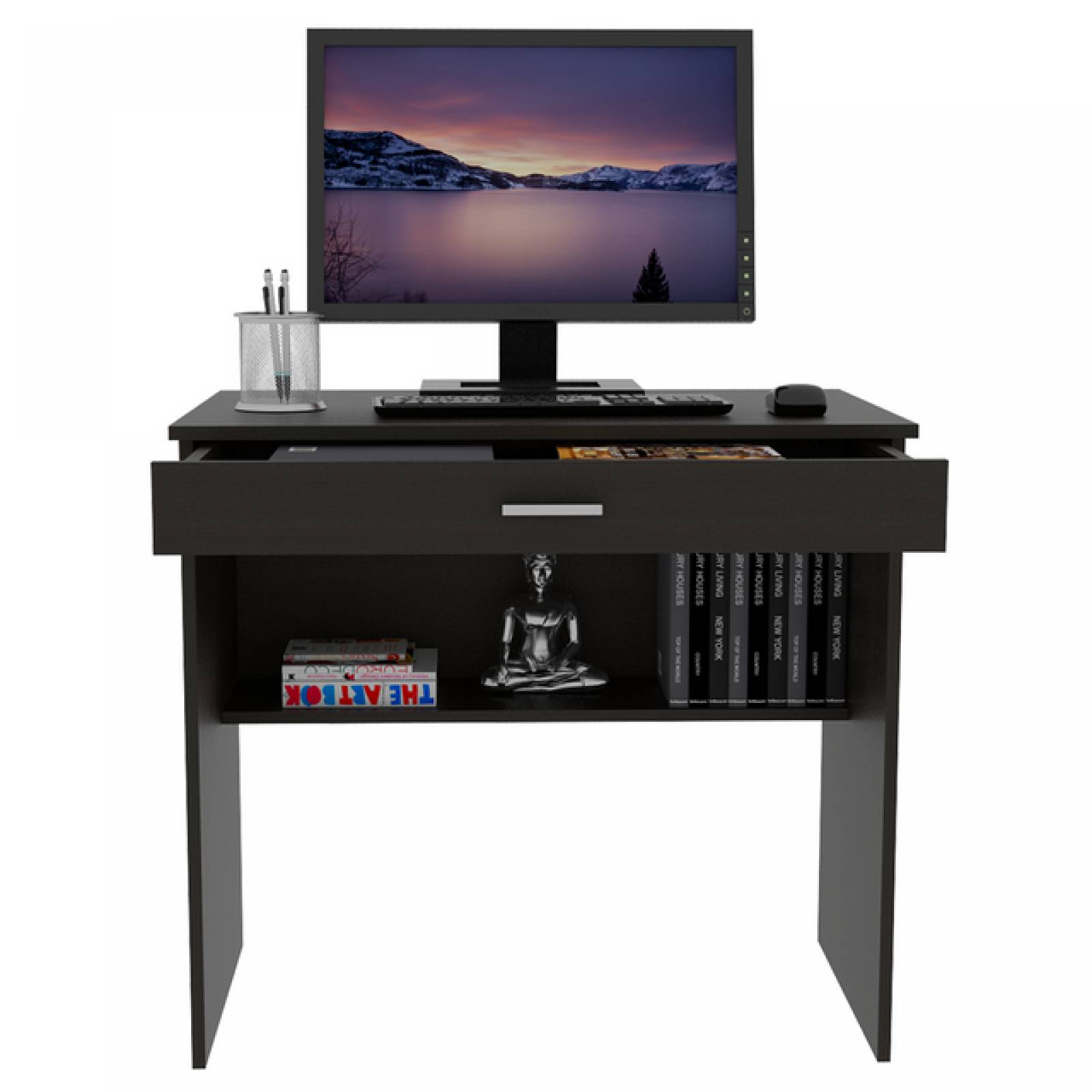 Escritorio Armable Con Cajon Modelo 80c Chocolate Excelsior