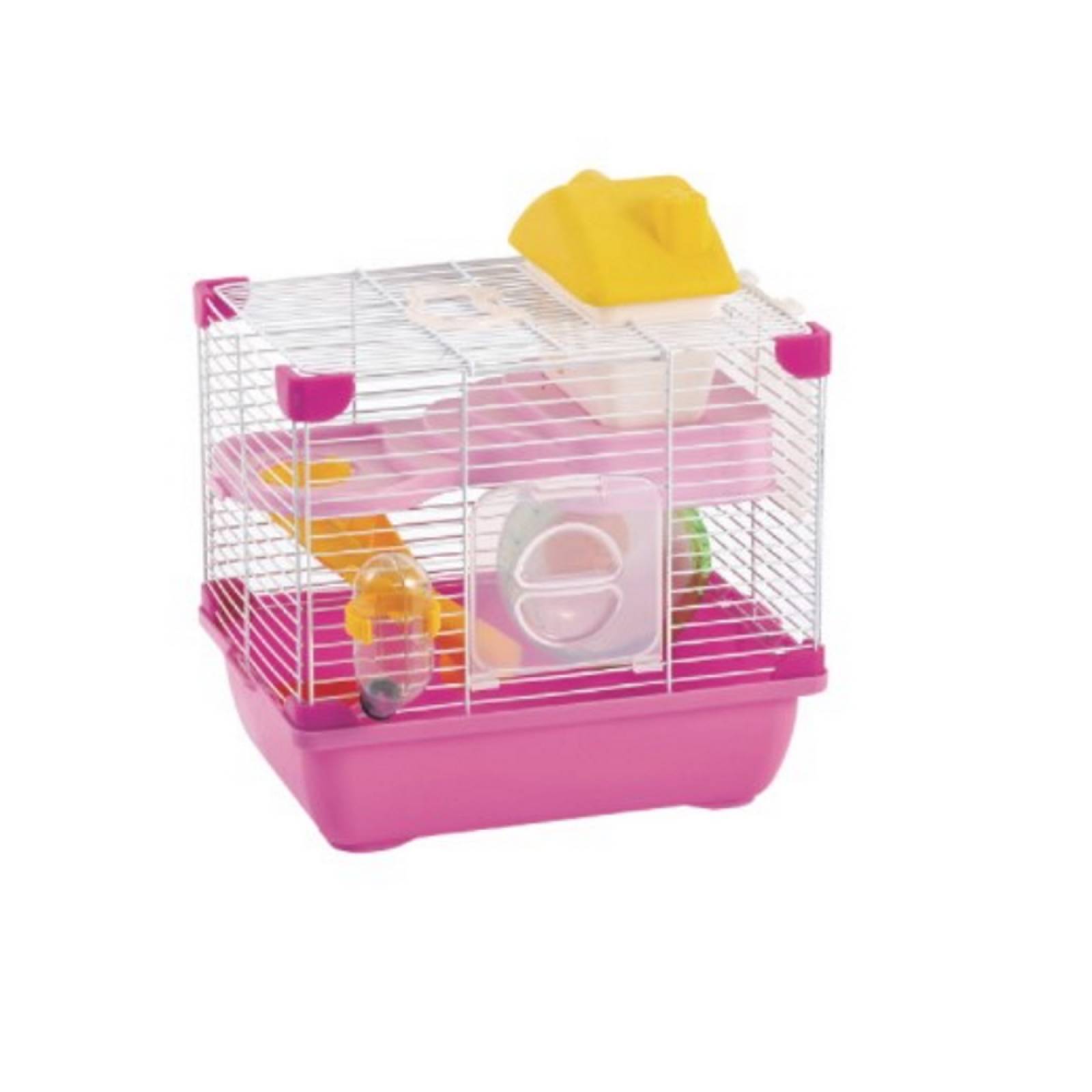 Jaula Plástica Hamster Land Rosa Plataforma Casa Sunny