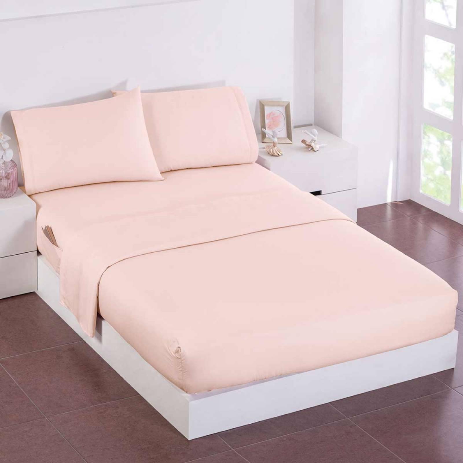 Juego Sábanas King Size Suavitec Palo De Rosa Concord