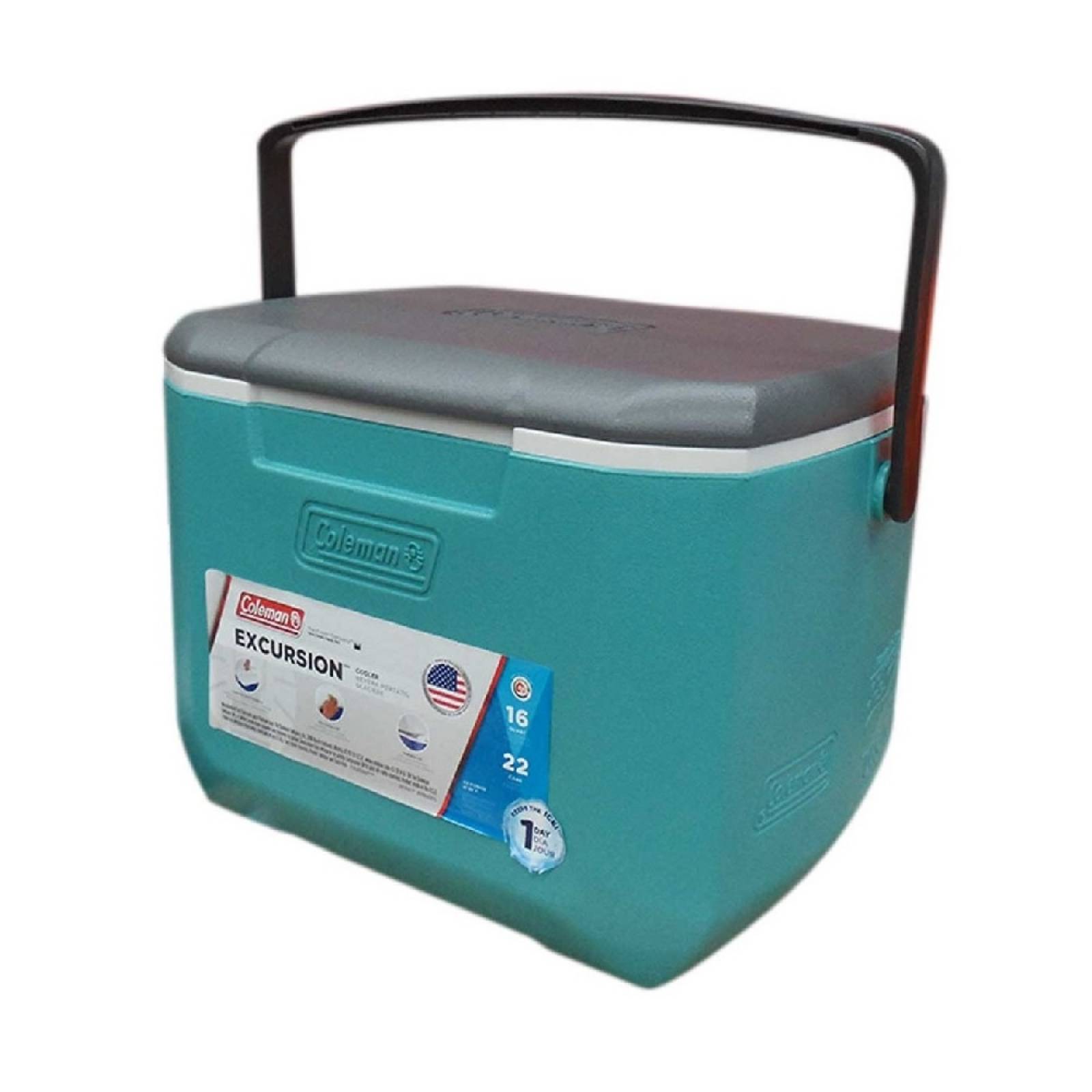 Hielera Portatil C/Asa Mano 16 QT Seafoam Turquesa Coleman