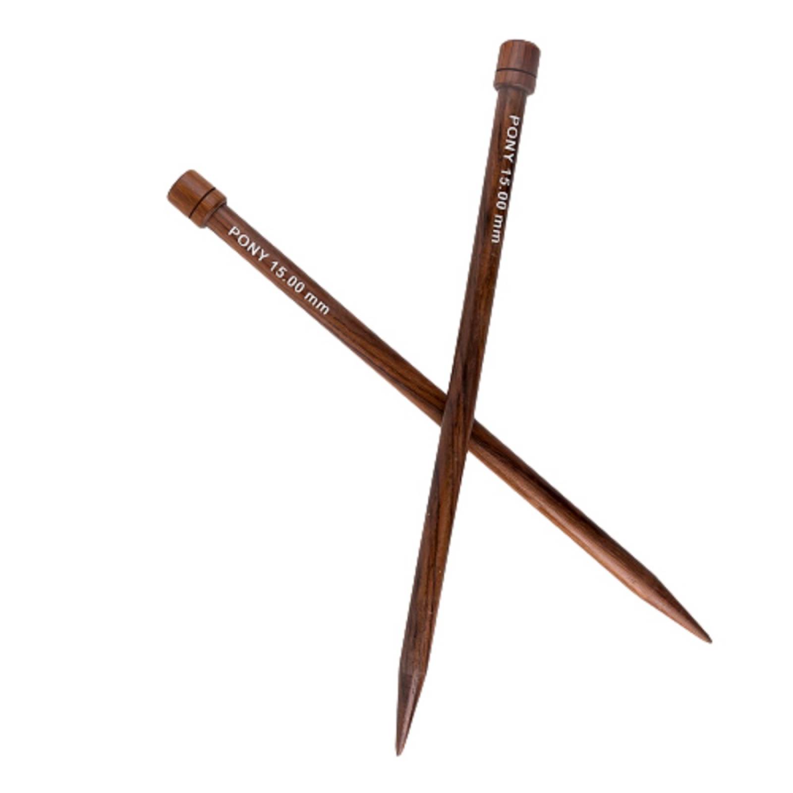 Aguja Tejer Palo de Rosa 33824 35cm 15mm Manualidades Pony