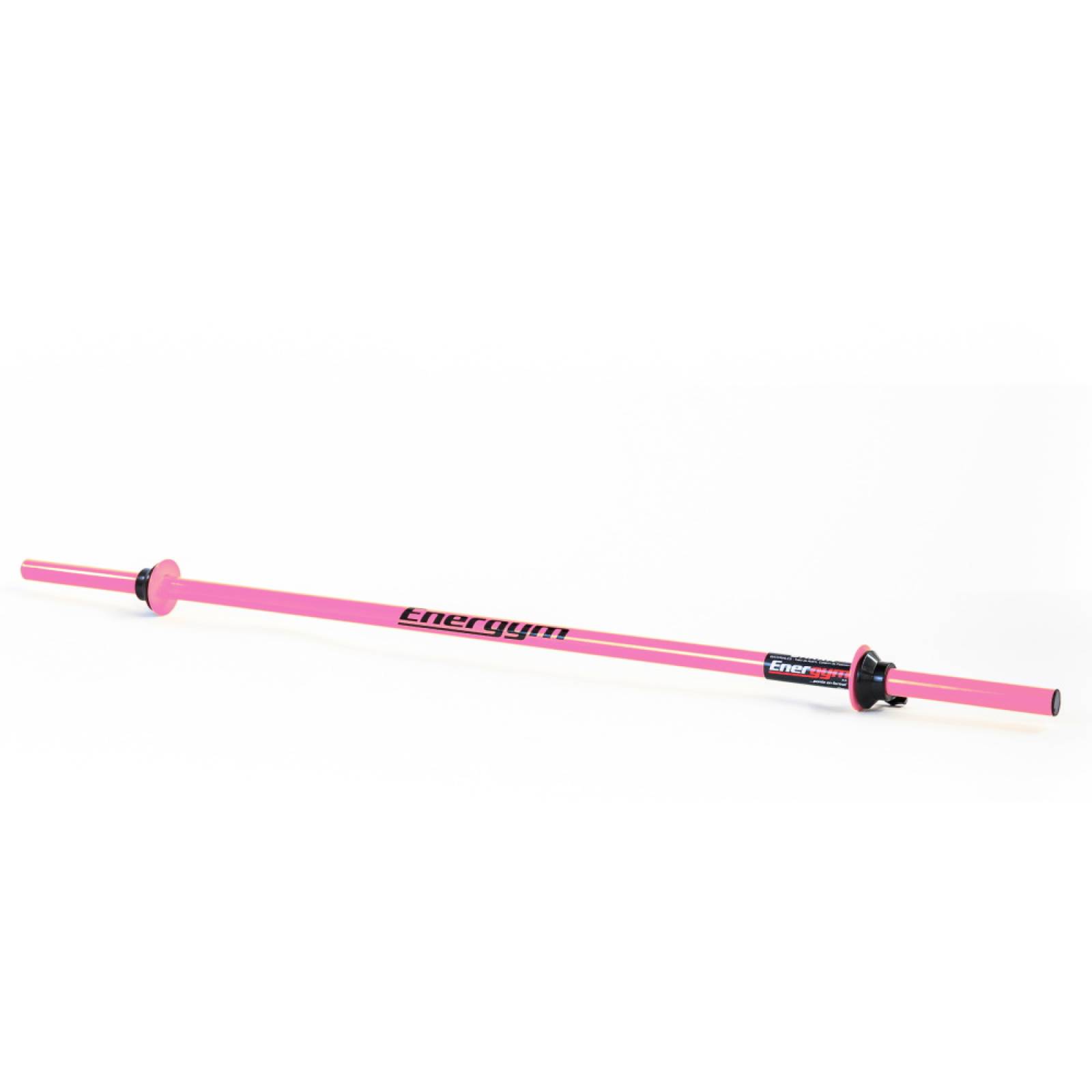 Set Barra Z Recta Gym Acero 30kg 6 Discos Rosa Energym
