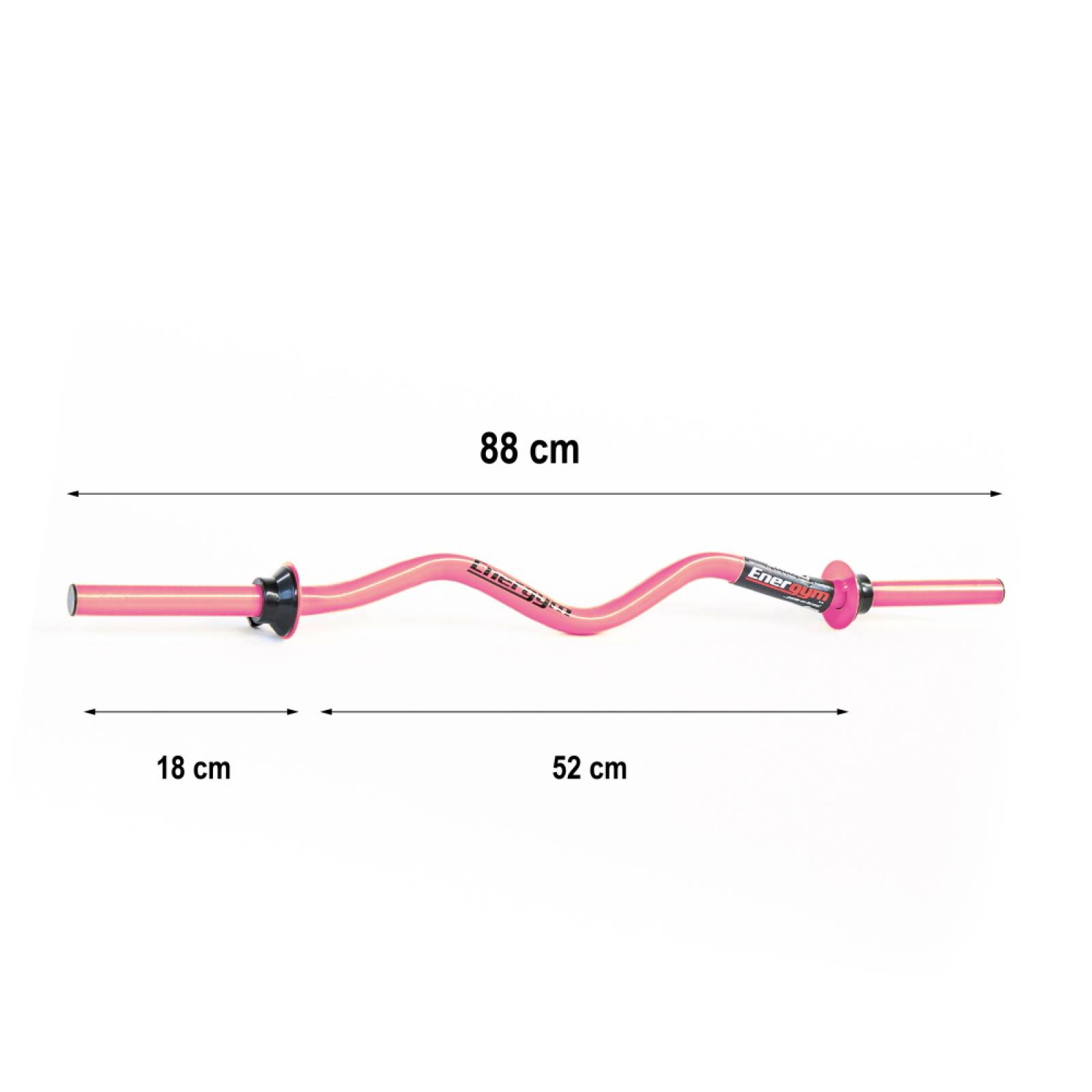 Set Barra Z Recta Gym Acero 30kg 6 Discos Rosa Energym