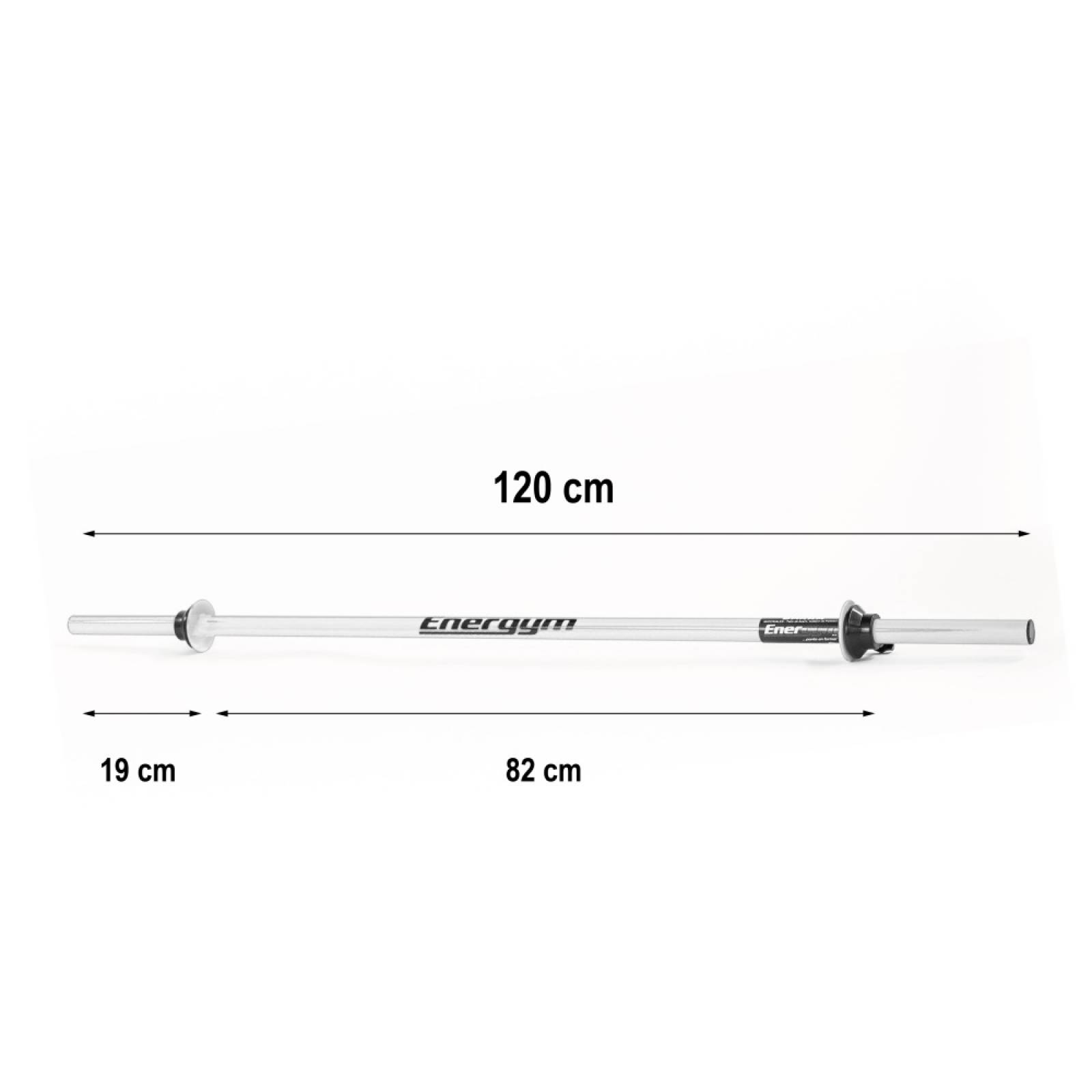 Set Barra Z Recta Gym Acero 30kg 6 Discos Blanco Energym