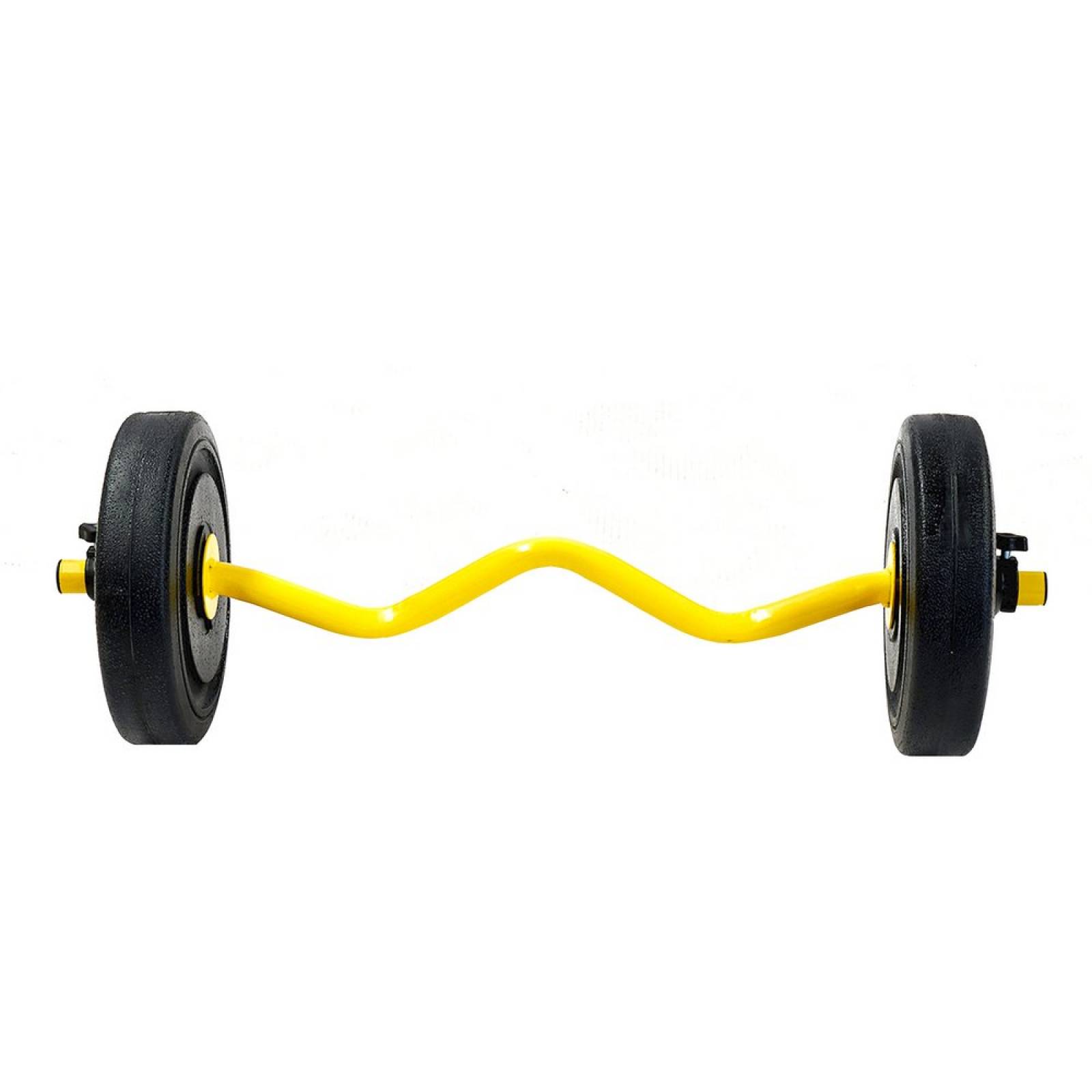 Set Barra Z Tríceps Gym Acero 30kg 6 Discos Amarillo Energym