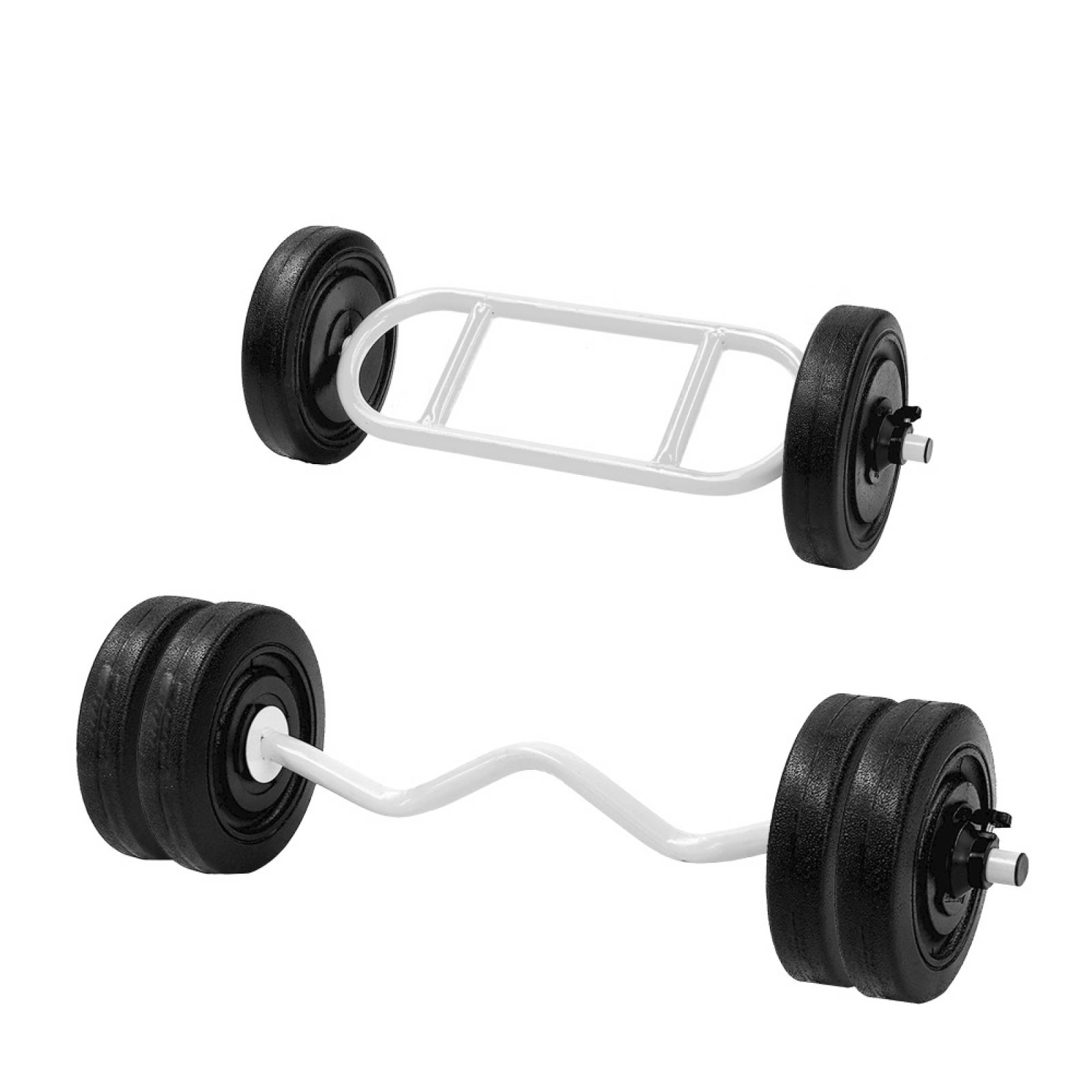 Energym Set Barra Recta, Barra Triceps y Barra Z de 30 kg - Cromo :  : Deportes y Aire Libre