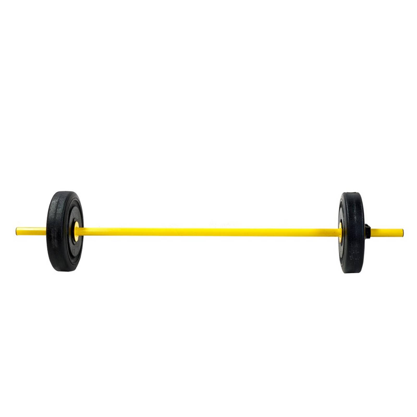 Set Barra Recta Tríceps Gym 30kg 6 Discos Amarillo Energym