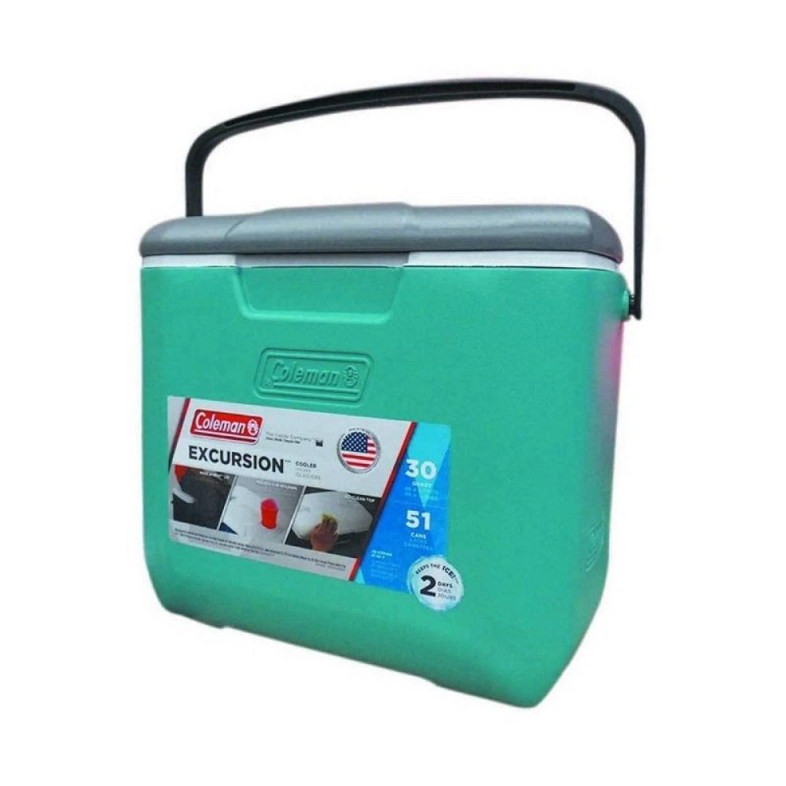 Hielera Plastico C/Asa 30 Qt 51 Latas Campismo Verde Coleman
