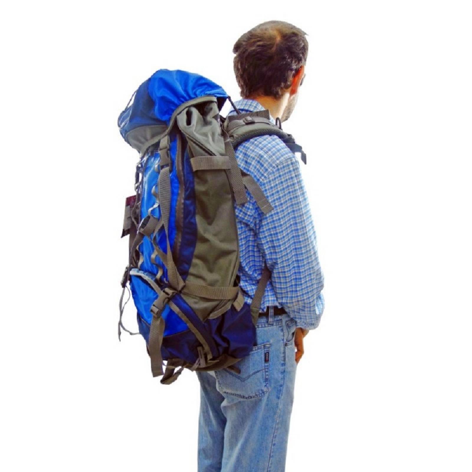 Mochila Lonquimay 70L Almohadillas Acolchadas Azul Coleman