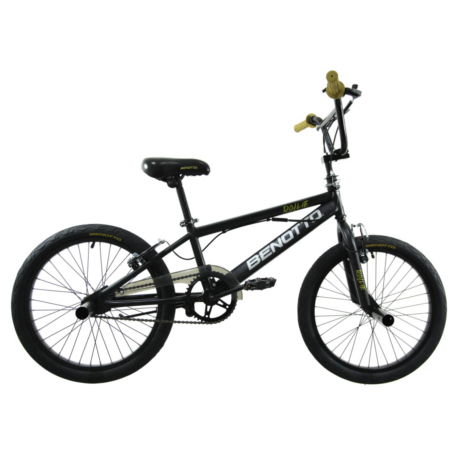 Bicicleta Freestyle Rollie R20 1V Acero Negro Dorado Benotto