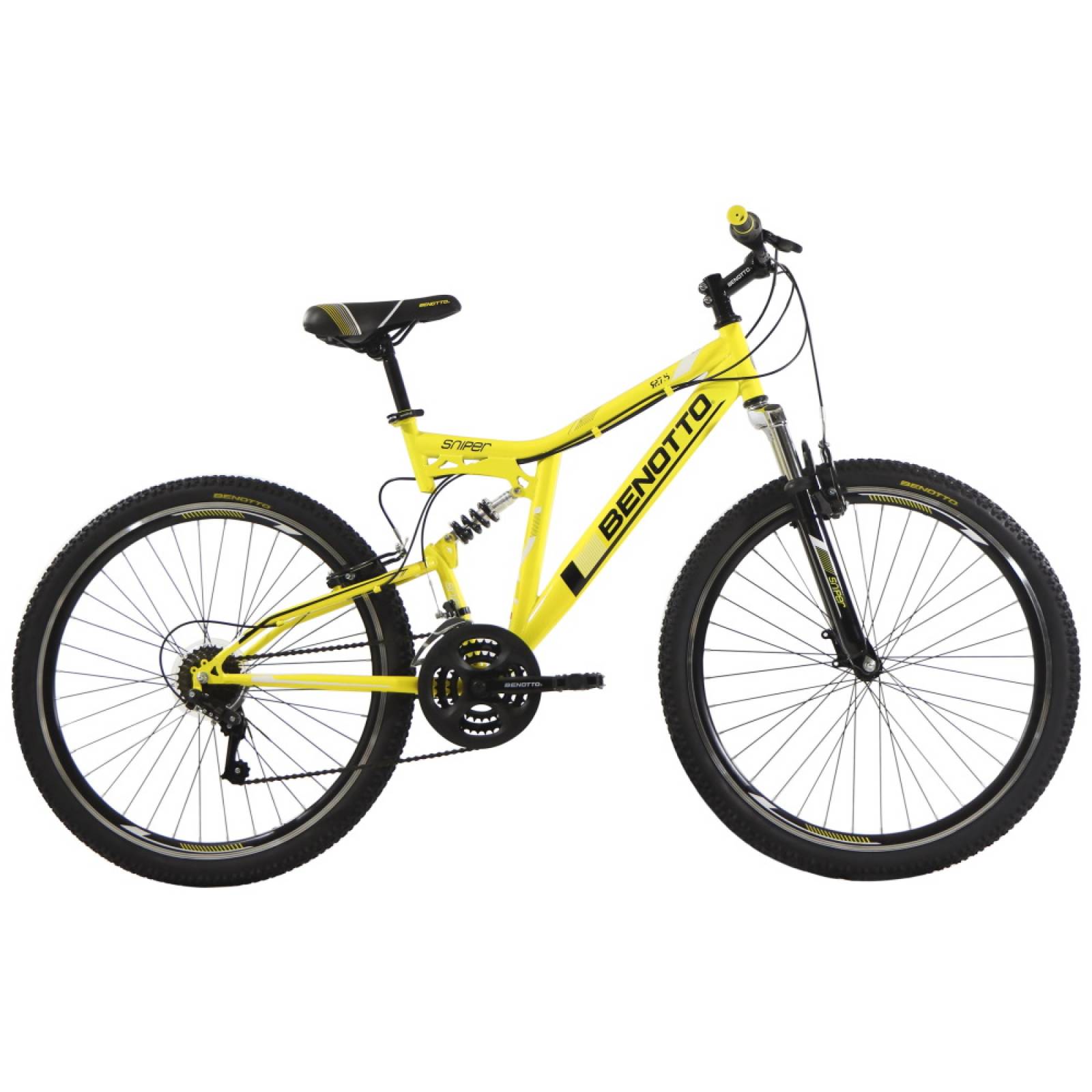 Bicicleta Montaña Sniper R27.5 21V Amarillo Negro Benotto