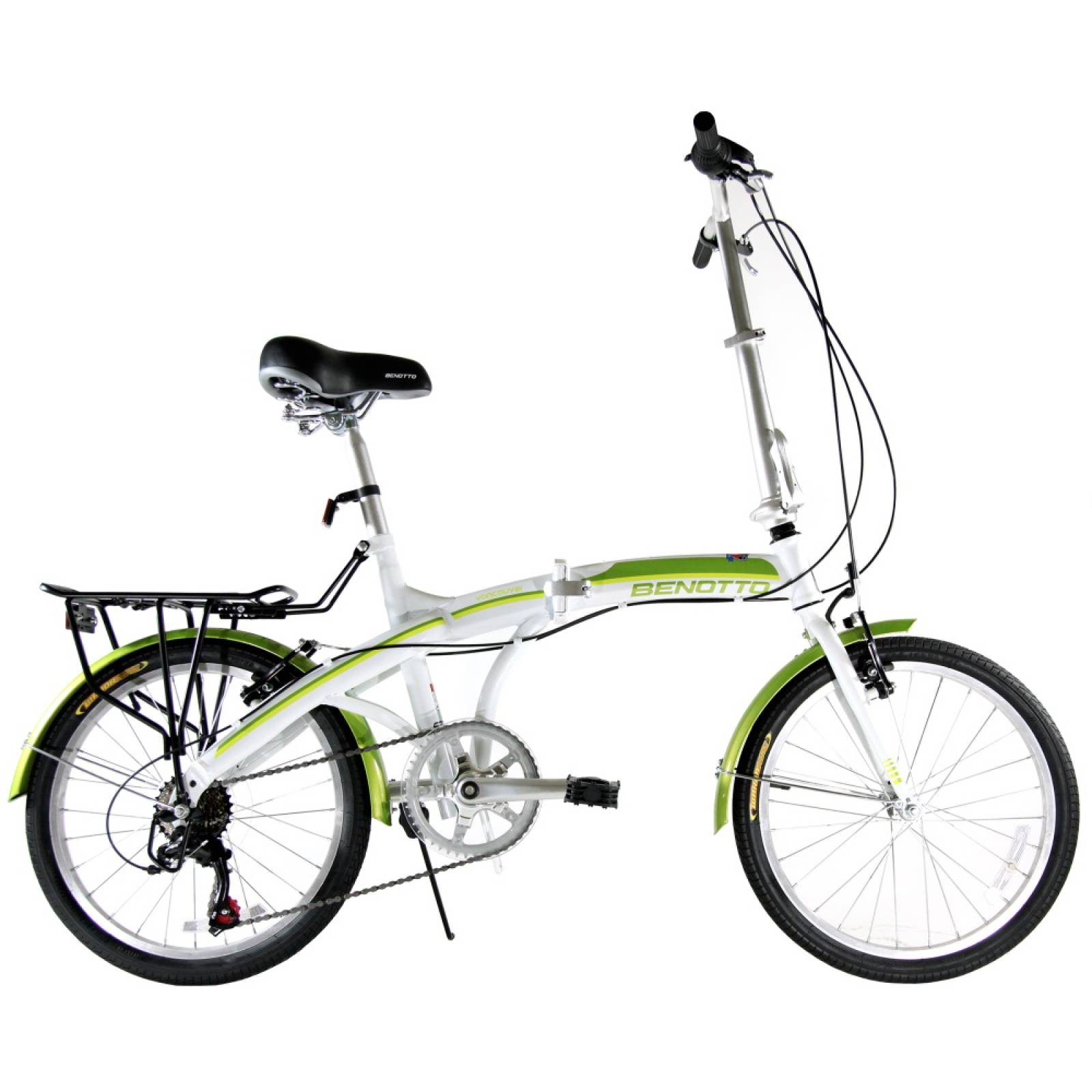 Bicicleta Plegable Vancouver R20 7V Blanco Verde Benotto