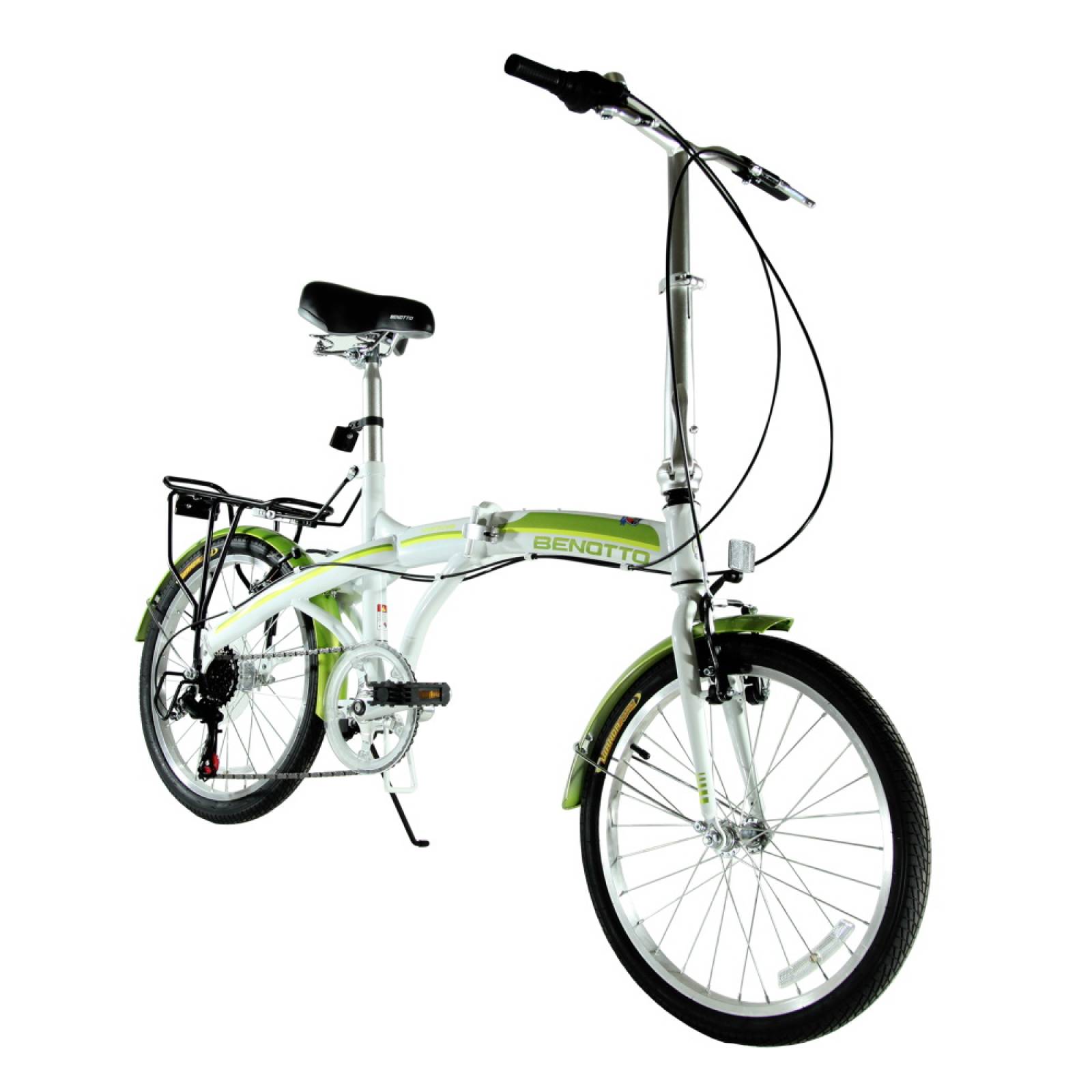 Bicicleta Plegable Vancouver R20 7V Blanco Verde Benotto