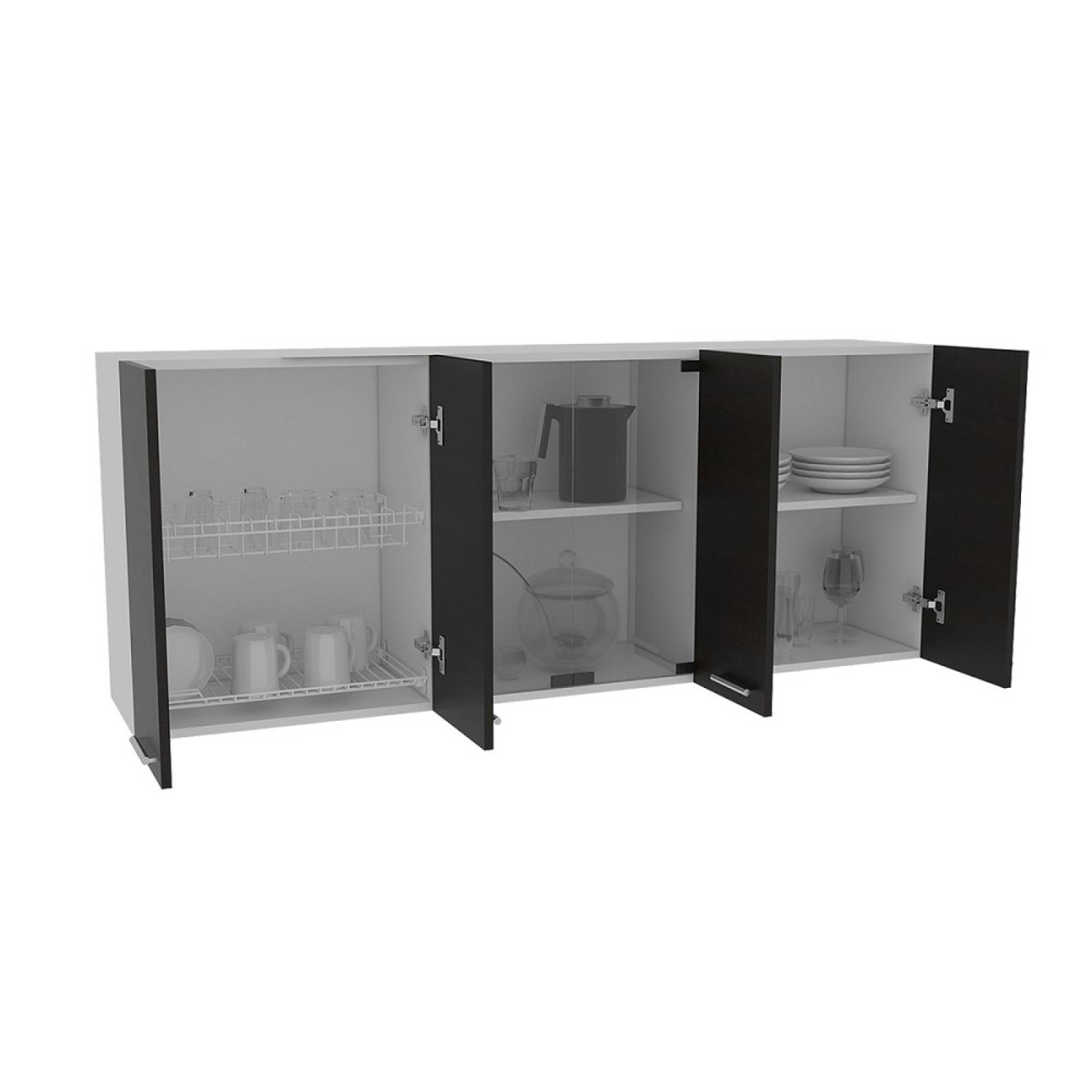 Gabinete Pared P/Cocina 150 4P Chocolate/Blanco Excelsior