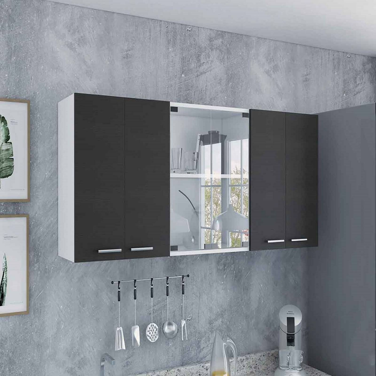 Gabinete Pared P/Cocina 150 4P Chocolate/Blanco Excelsior
