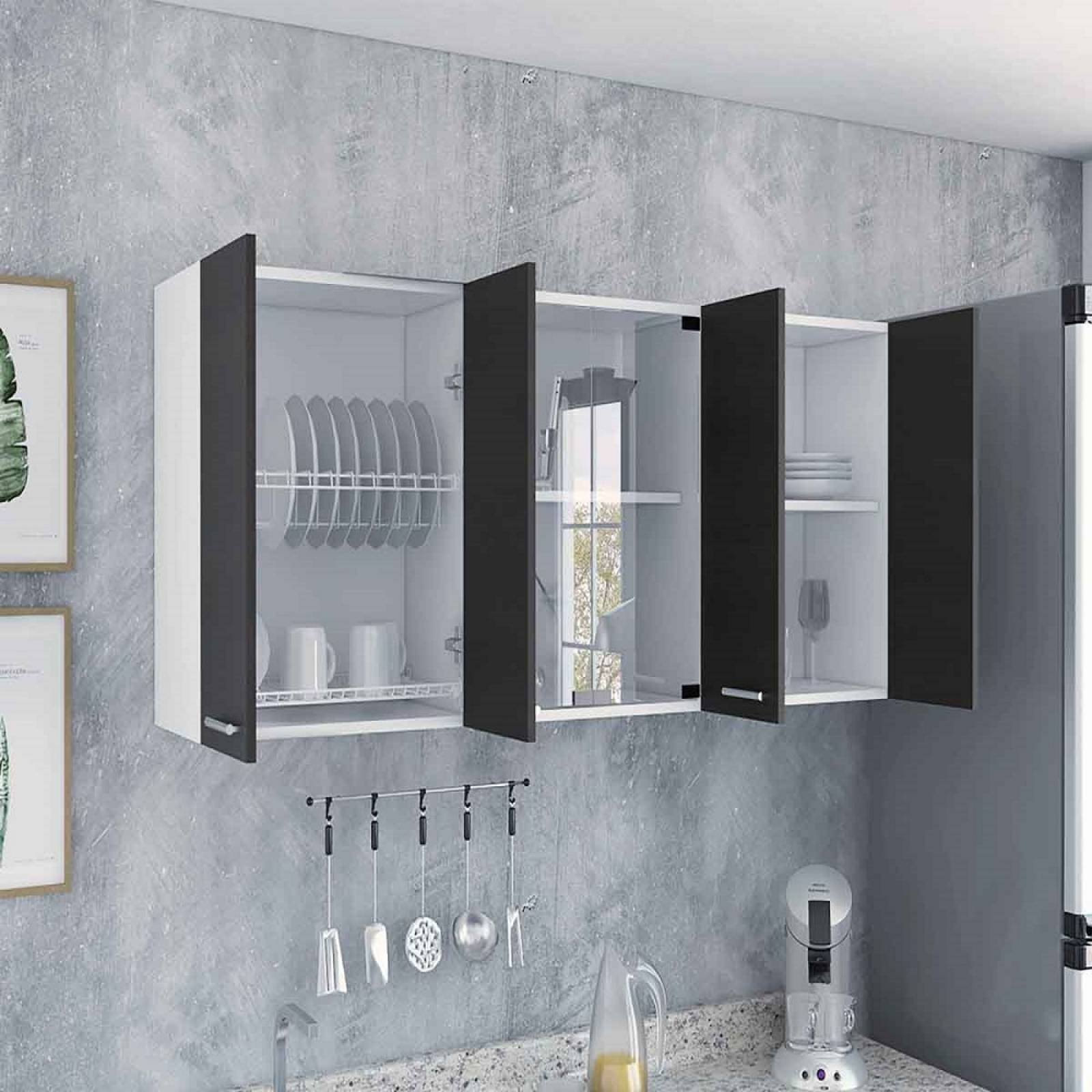 Gabinete Pared P/Cocina 150 4P Chocolate/Blanco Excelsior
