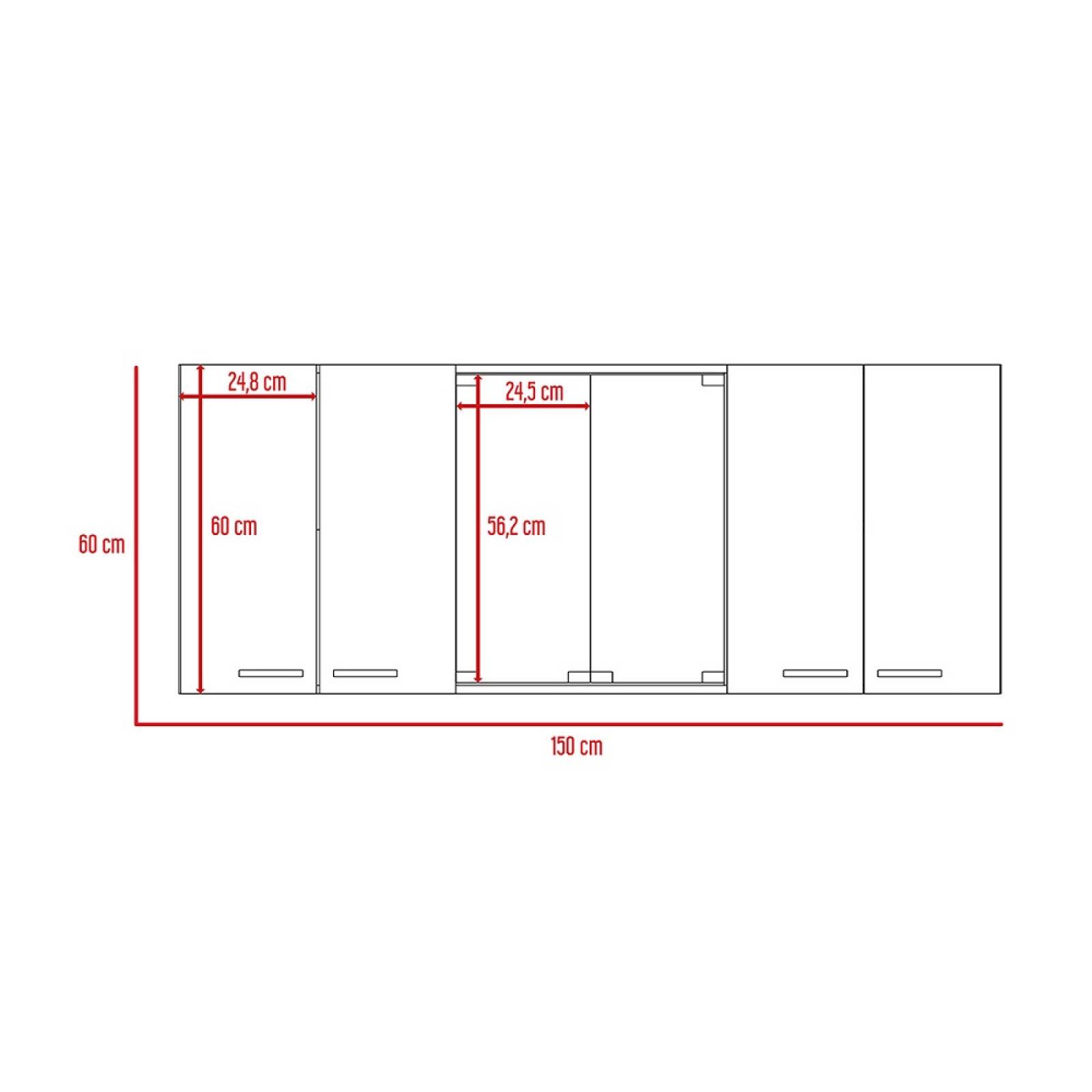 Gabinete Pared P/Cocina 150 4P Chocolate/Blanco Excelsior