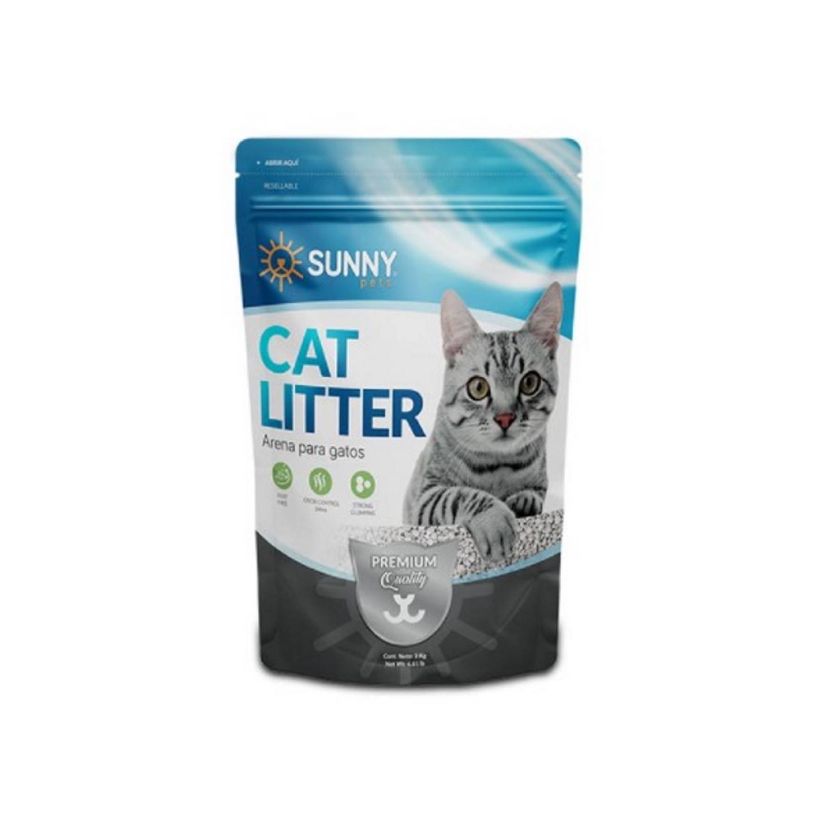 Arena Gatos Importada Natural 3kg Super Aglutinante Sunny