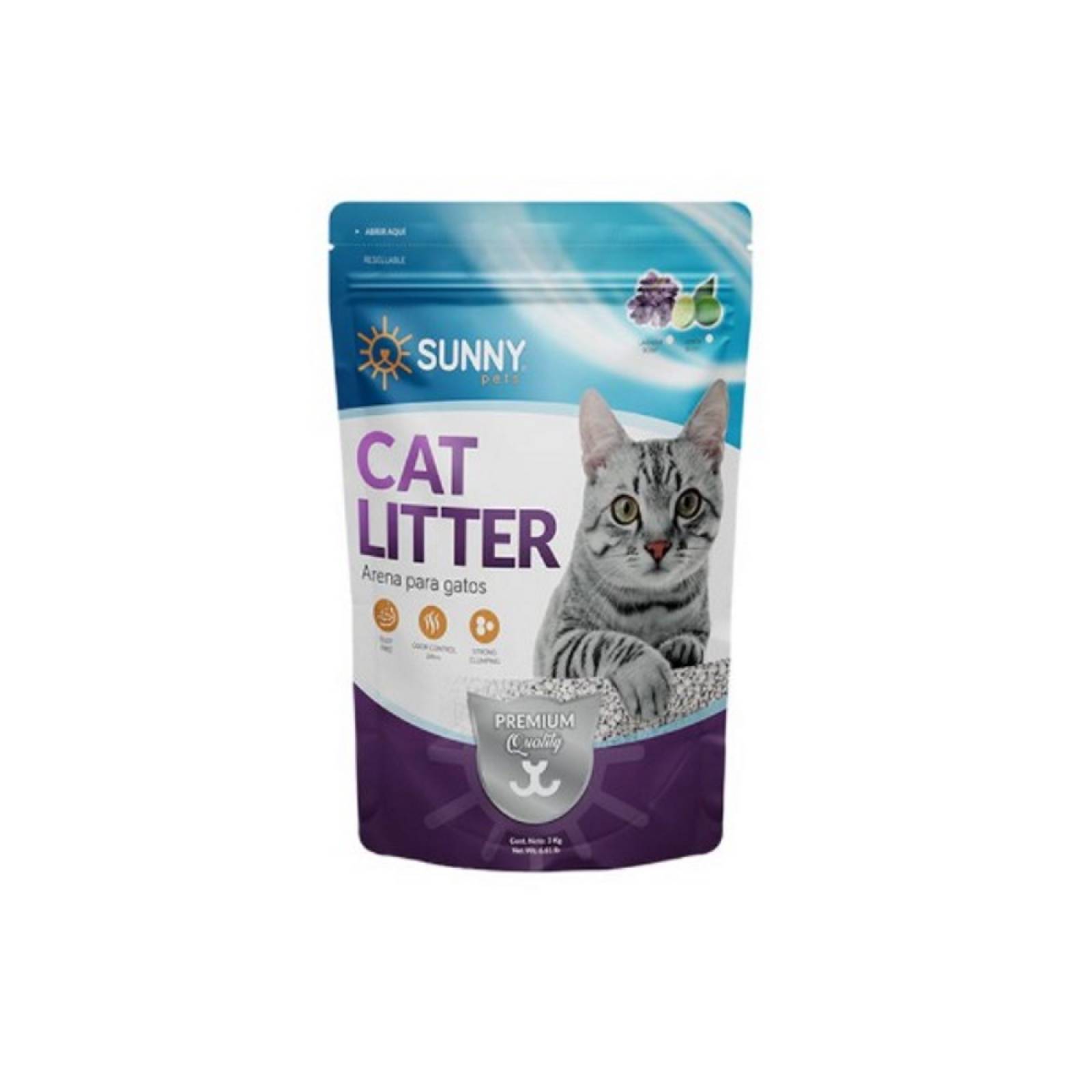 Arena Gatos Importada Aroma Lavanda 3kg Aglutinante Sunny