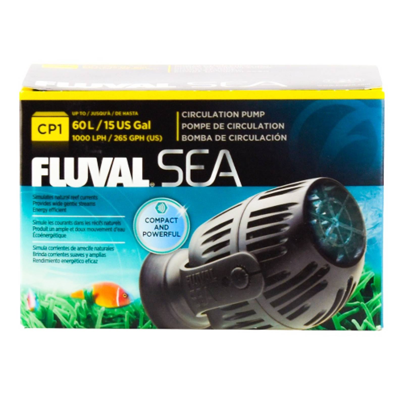 Bomba Circulación Fluval Sea 60 L 1000 L/H Flujo 270grados Hagen.