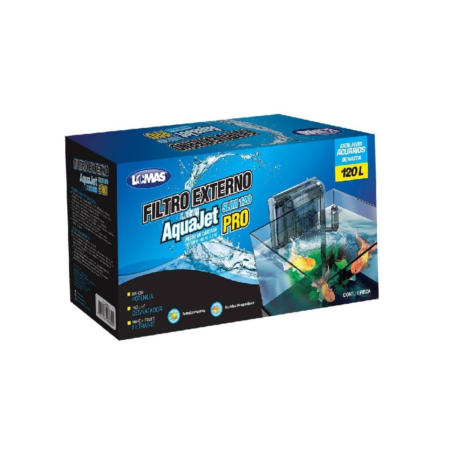 Filtro Externo Aquajet Slim Pro Delgado Acuario 120L Lomas