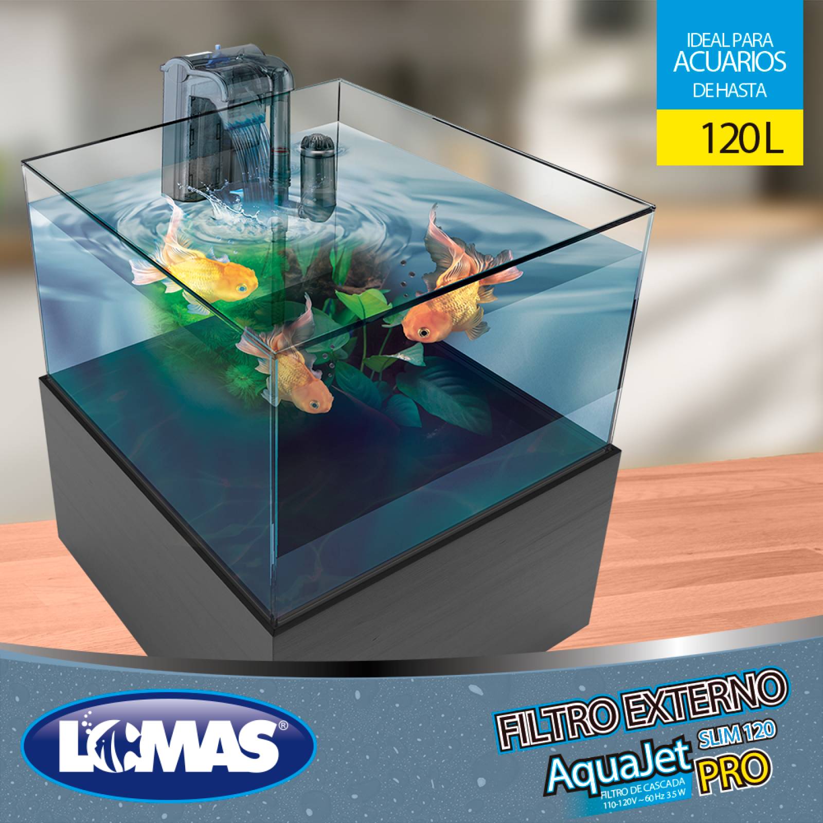 Filtro Externo Aquajet Slim Pro Delgado Acuario 120L Lomas