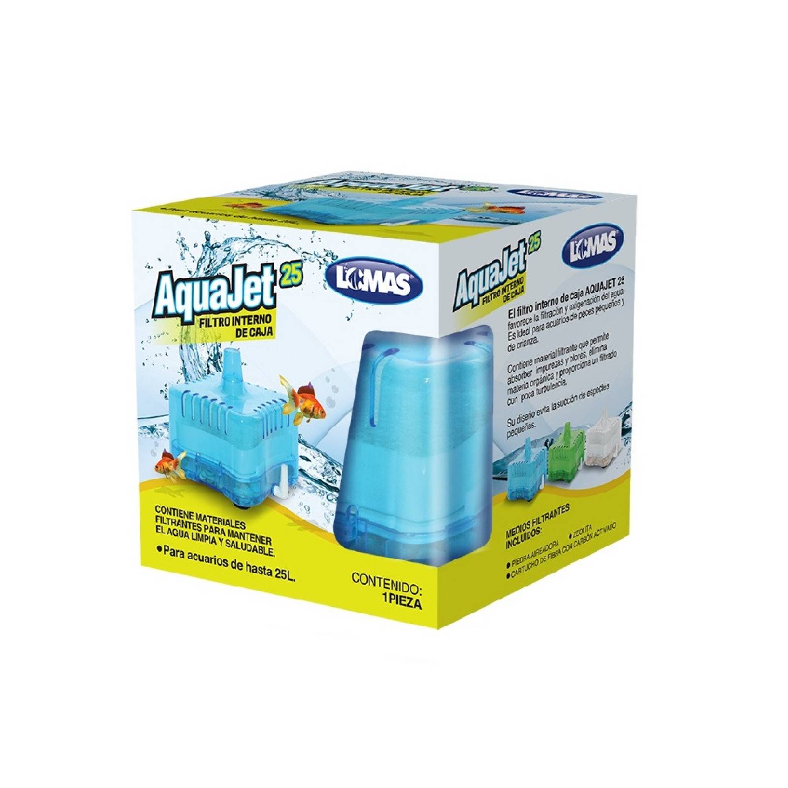 Filtro Interno Caja Azul 25L C/ Material Filtrante Lomas