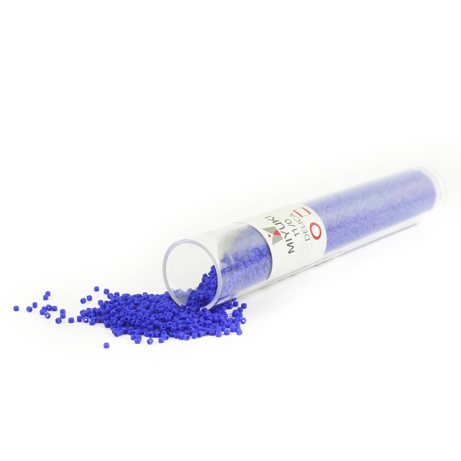 Chaquira Calibrada Matte Opaque Cobalt Miyuki Cat. 03, tubo con 40 g No. 11/0