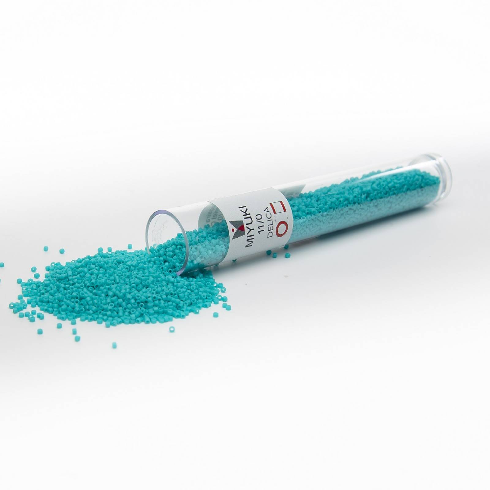 Chaquira calibrada Matte Opaque Lt. Blue Dyed Miyuki Cat. 04 tubo con 40 g No. 11/0