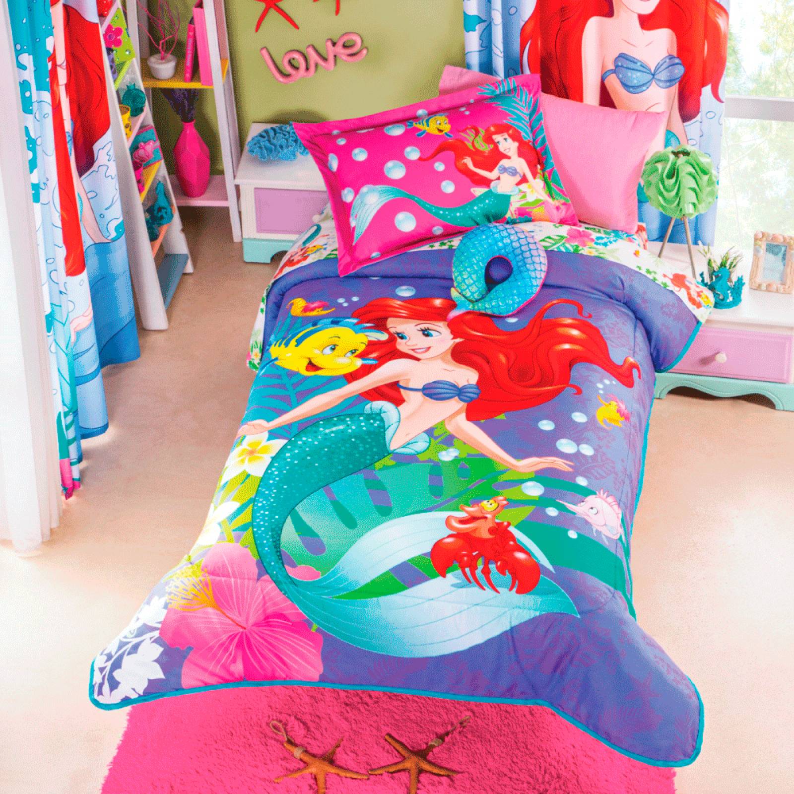 Edredón Individual Infantil Ariel Microfibra Morado Concord