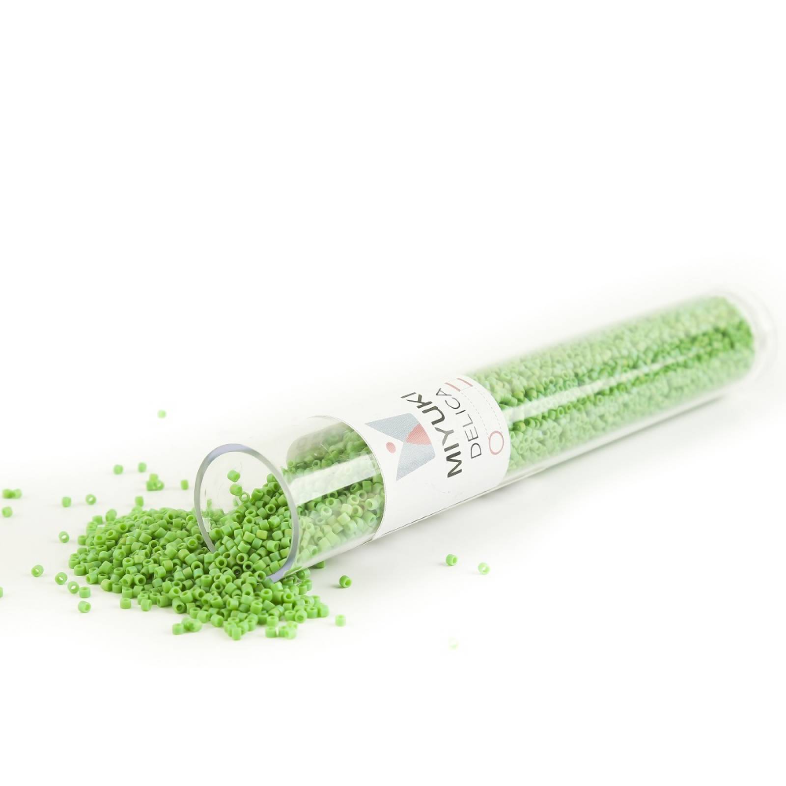 Chaquira calibrada Matte Opaque Green AB Miyuki Cat. 05, tubo con 40 g No. 11/0