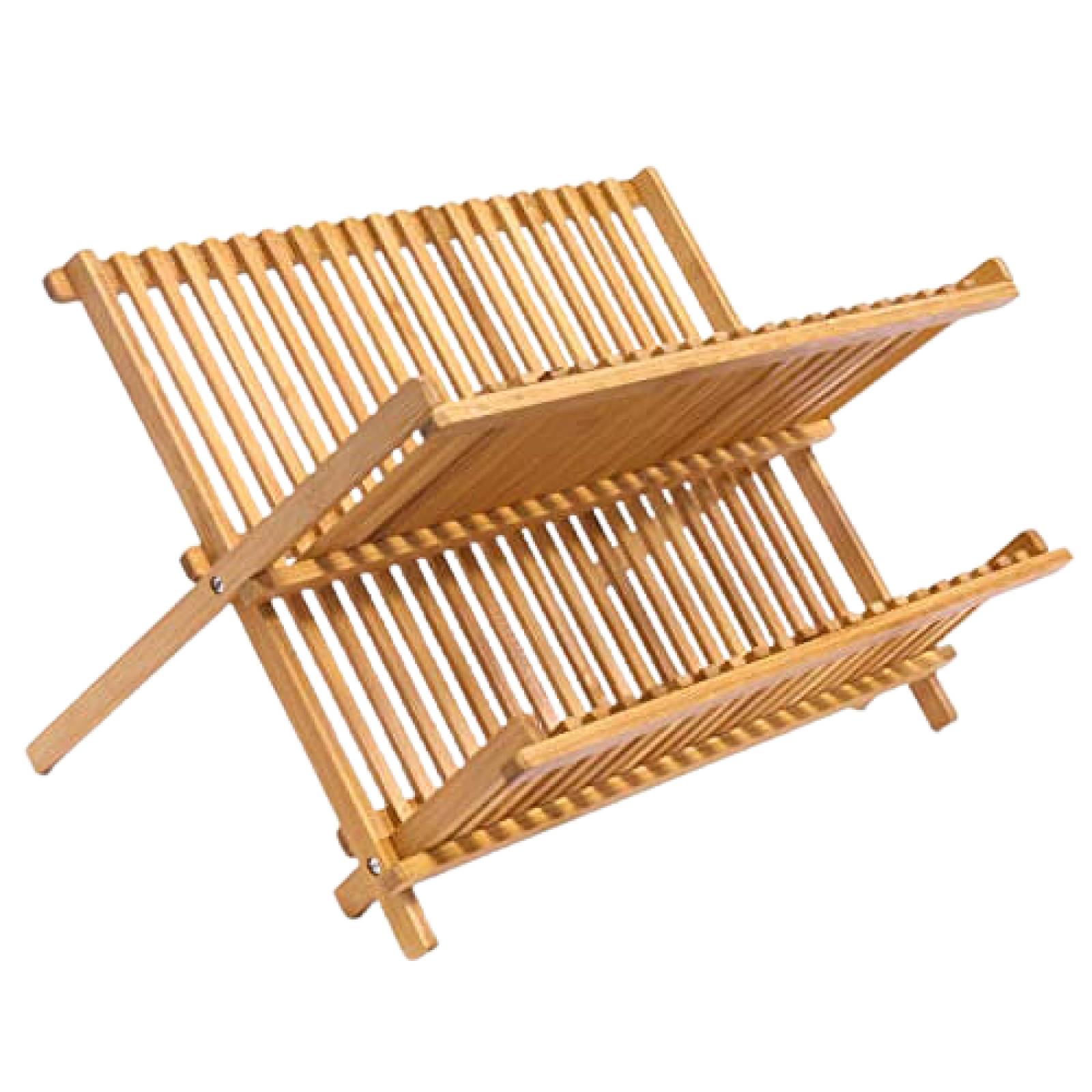 Escurreplatos Tazas Bambu Plegable 2 Pisos Plus Gourmet