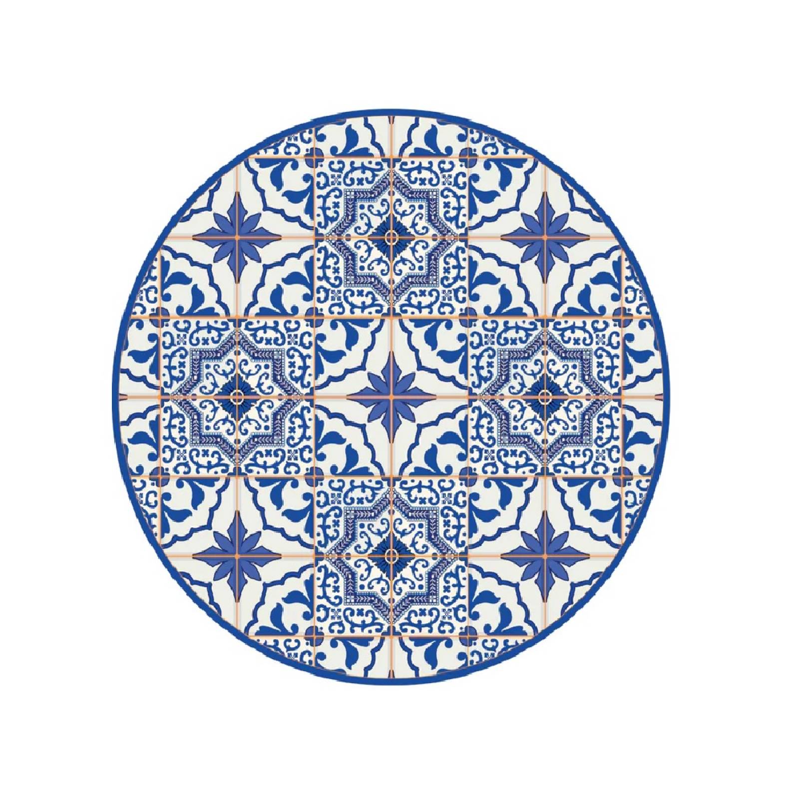 Juego 4 Manteles Redondos Impermeable Mosaico Mexicano Billu.