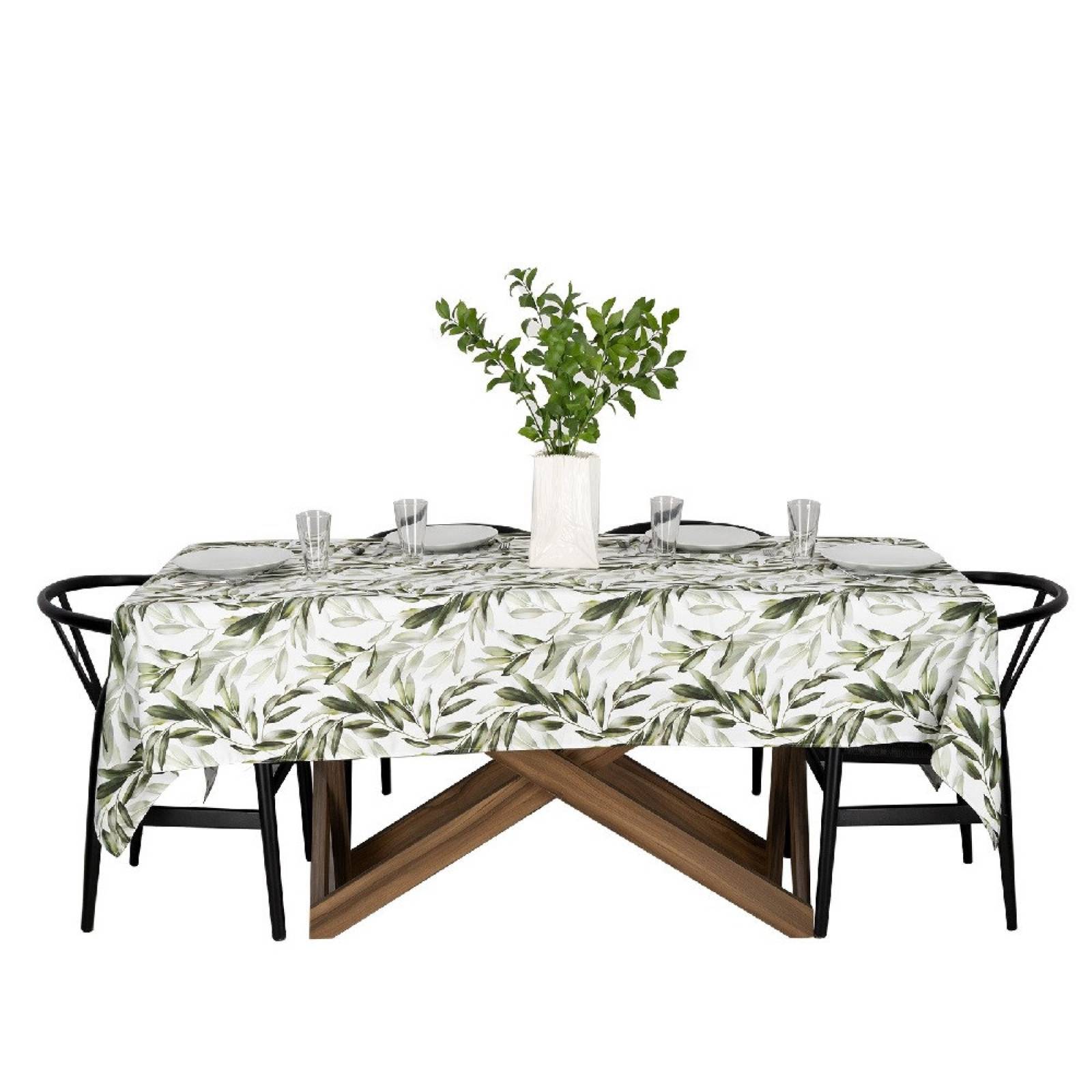 Mantel Exterior Rectangular Resistente Hojas Verde Billu.