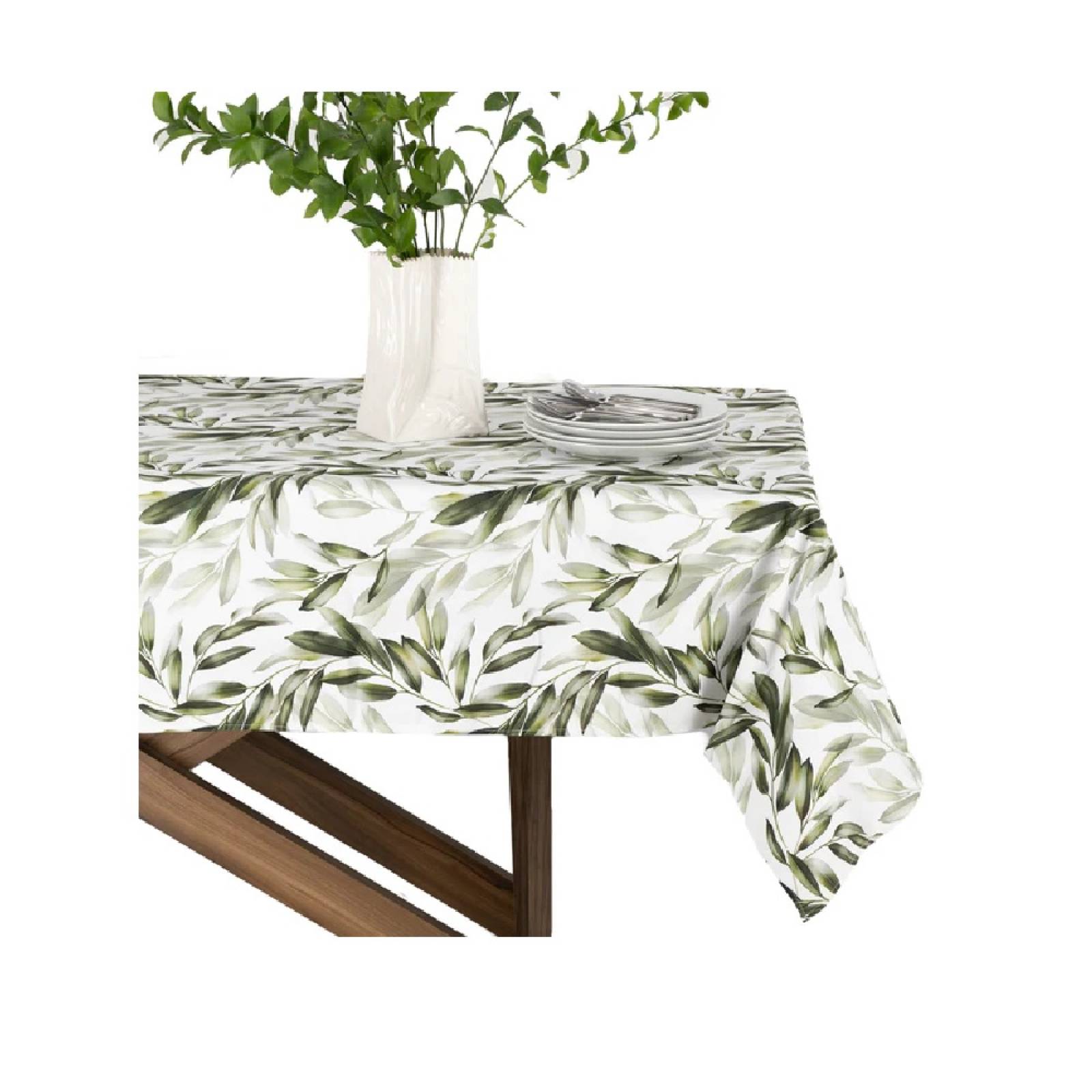 Mantel Exterior Rectangular Resistente Hojas Verde Billu.