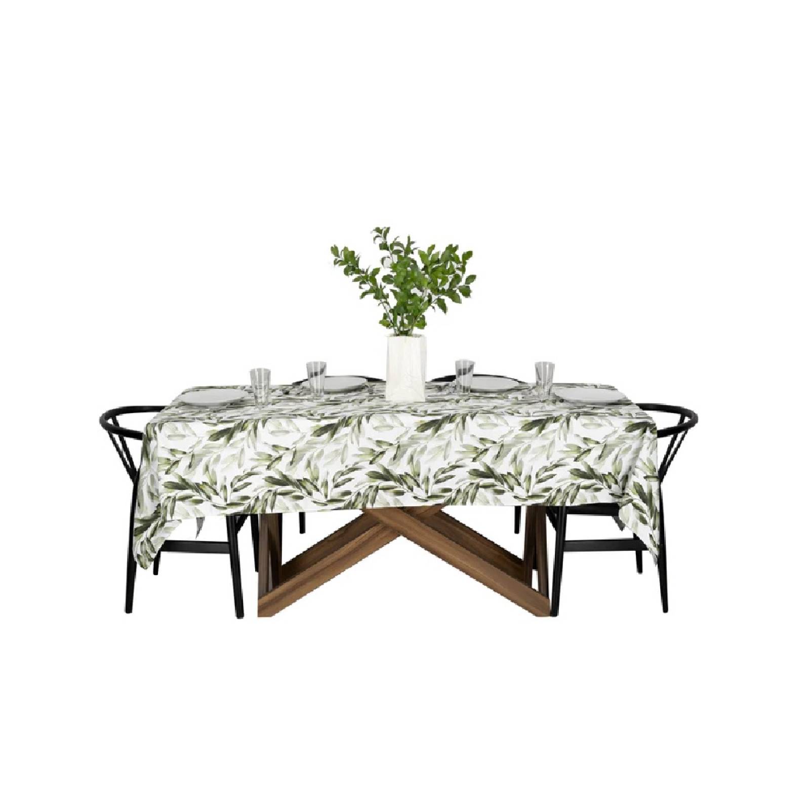 Mantel Exterior Rectangular Resistente Hojas Verde Billu.