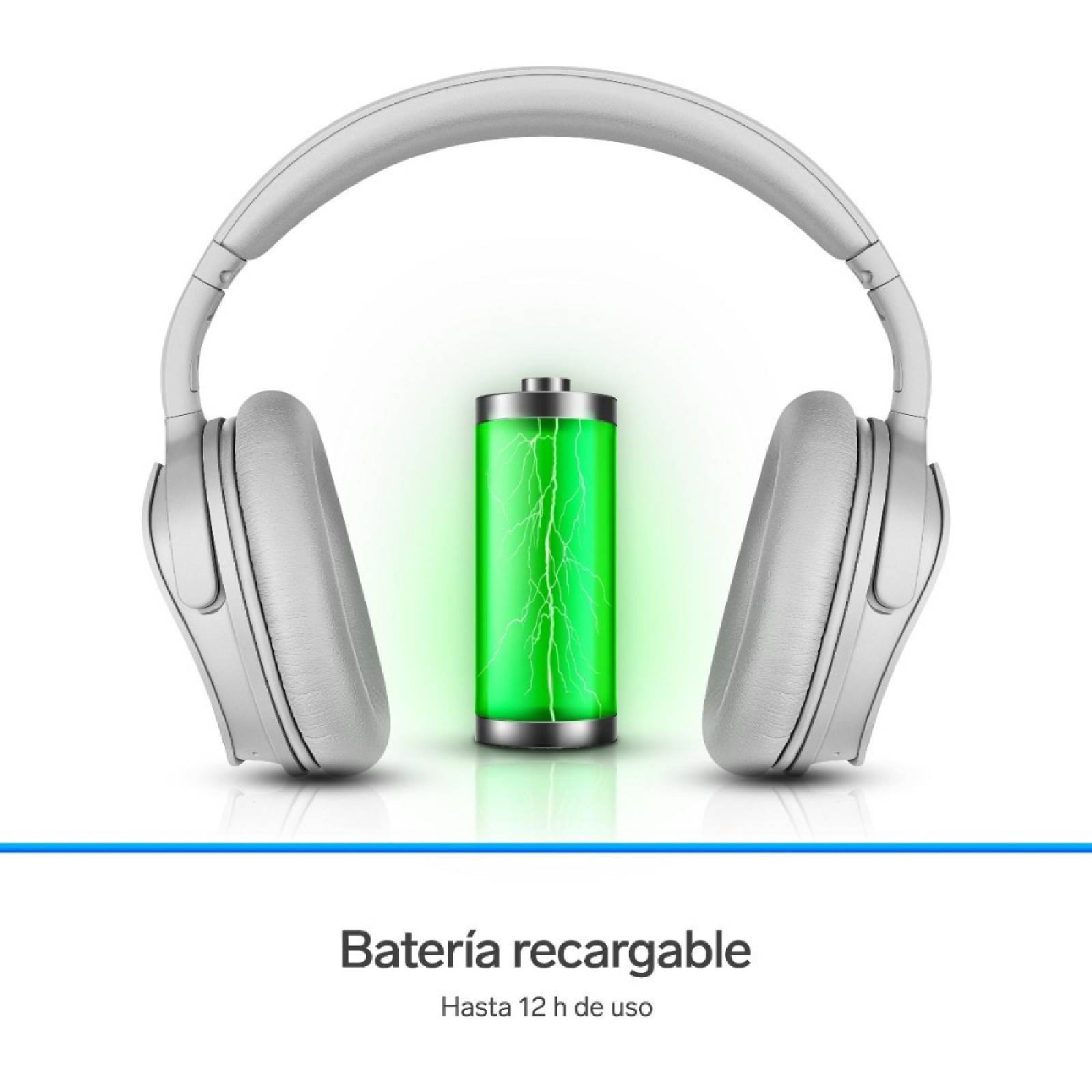 Audifonos Bluetooth Cancelacion Ruido Gris Plegables Steren