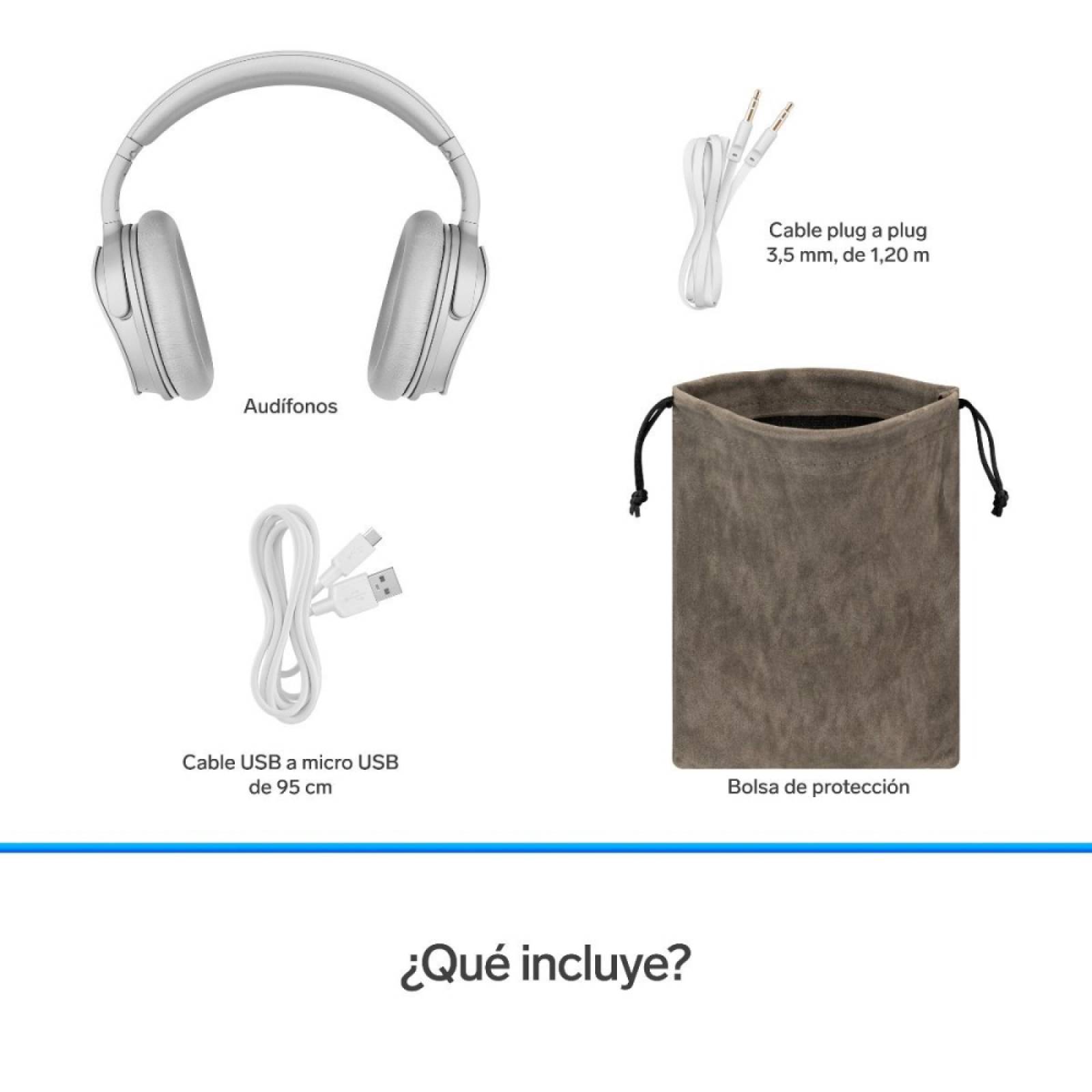 Audifonos Bluetooth Cancelacion Ruido Gris Plegables Steren