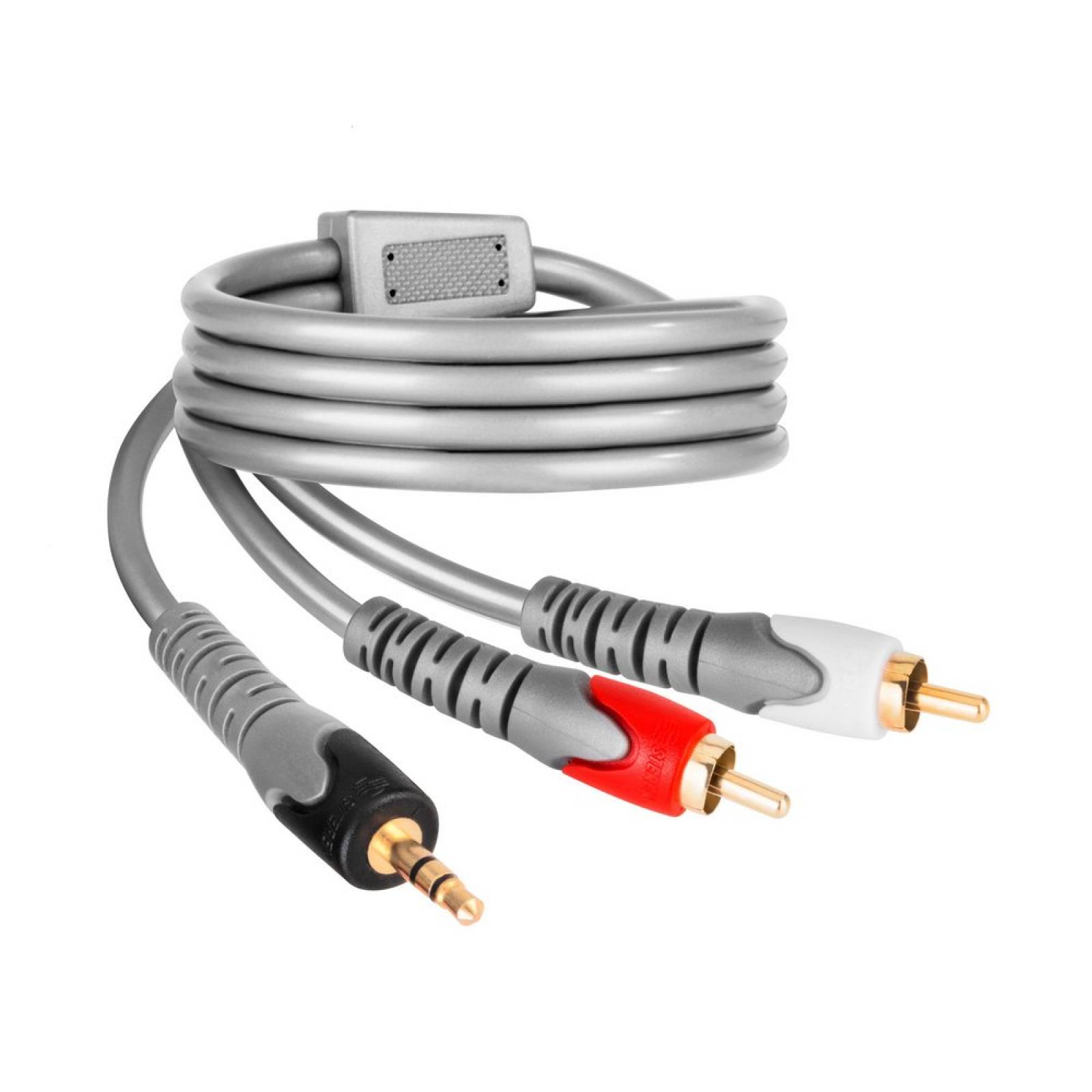 Cable Teatro Reforzado Plug 3.5mm A 2 Plug Rca 90cm Steren
