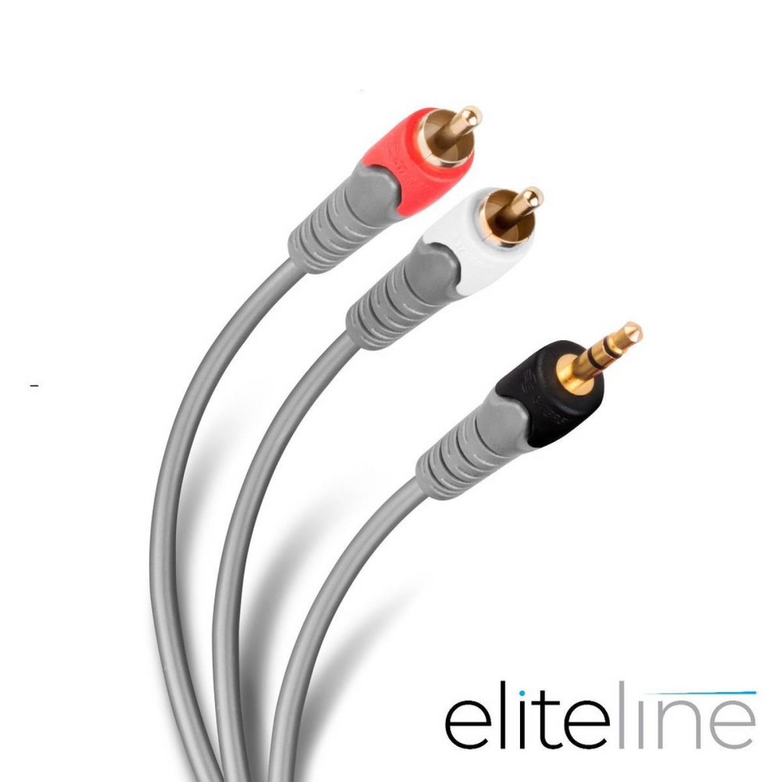 Cable Teatro Reforzado Plug 3.5mm A 2 Plug Rca 90cm Steren